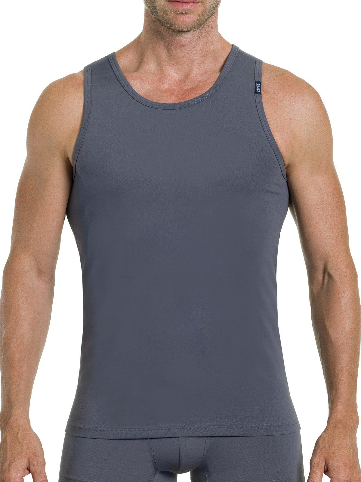 KUMPF Achselhemd Herren Unterhemd Bio Cotton (Stück, 1-St) hohe Markenqualität mittelgrau