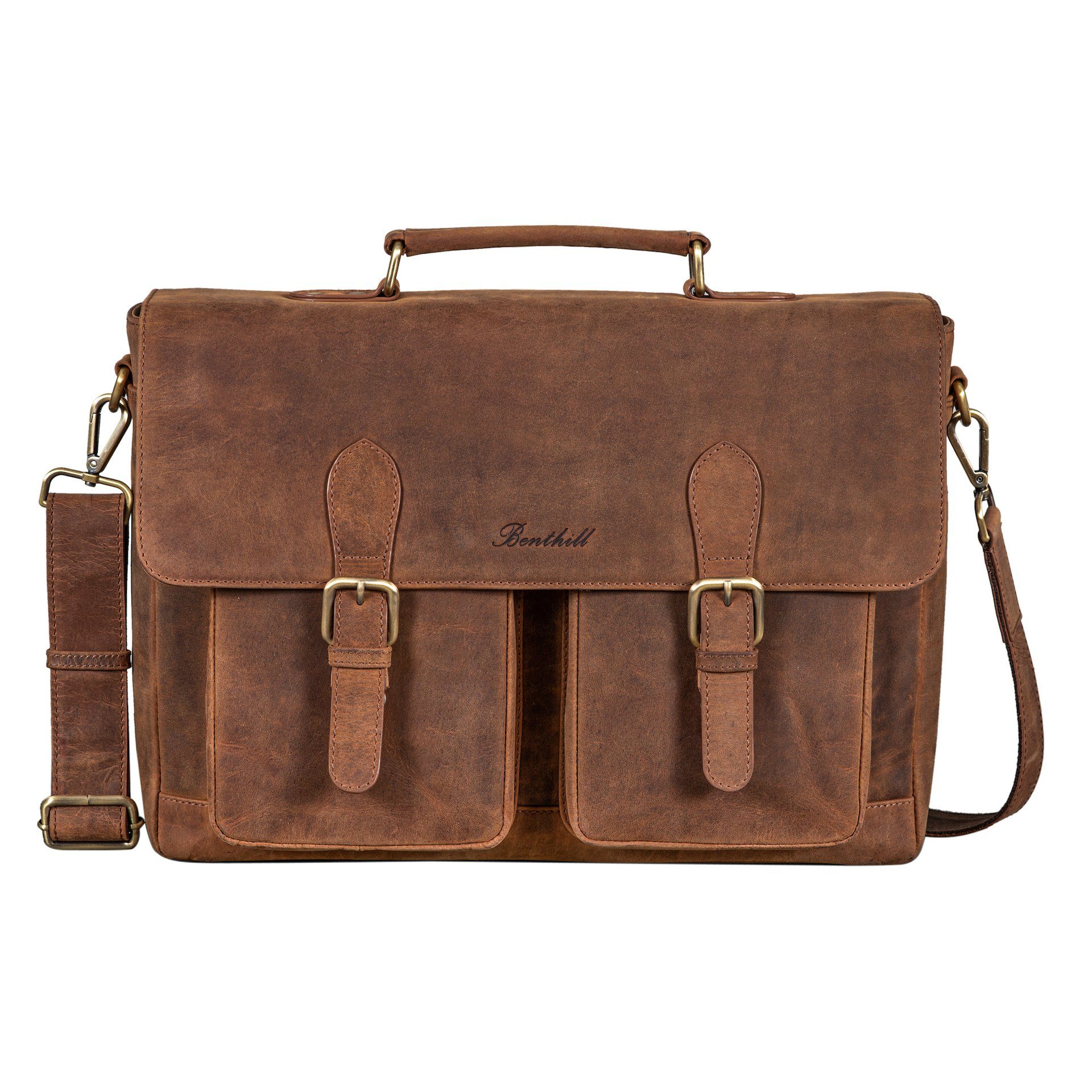 Benthill Aktentasche Echt Leder Laptoptasche Notebooktasche günstig online kaufen