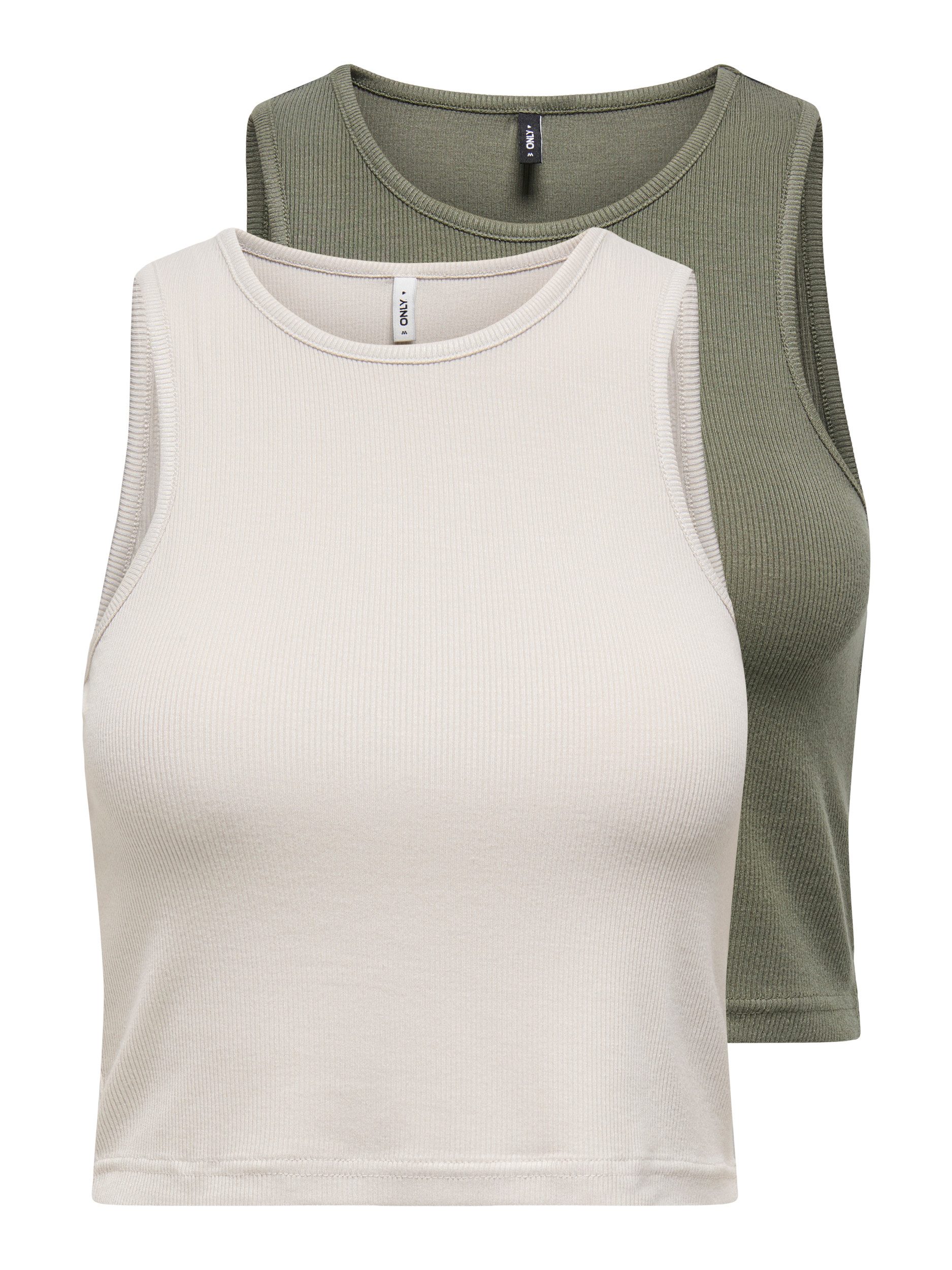 ONLY Crop-Top ONLBELIA S/L CROP TOP CS JRS 2PACK (Packung, 2-tlg) günstig online kaufen