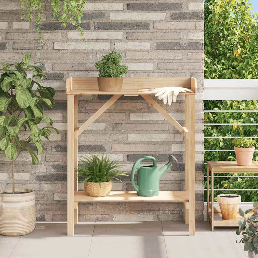 vidaXL Blumenständer Pflanztisch Natur 75 x 40 x 90 cm Massives Kiefernholz (1 St)