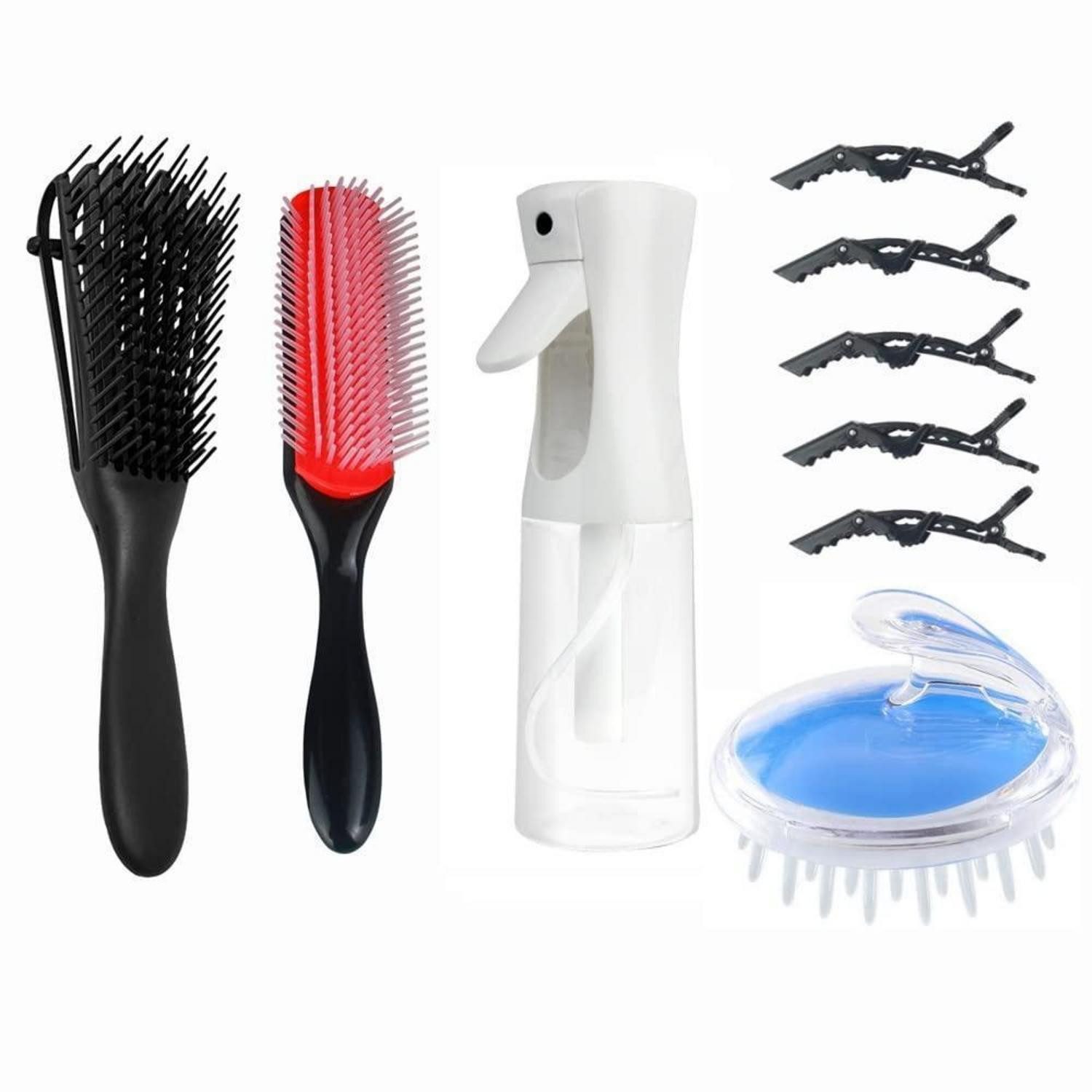 LuxusKollektion Haarbürsten-Set Lockiges Haar Haarbürste Set mit Entwirrungsbürste 9-Reihig