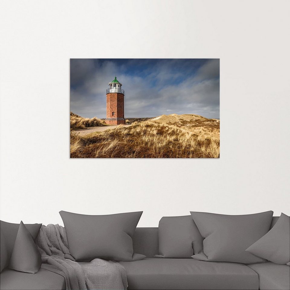 Artland Wandbild Leuchtturm Rotes Kliff in Kampen, Sylt, Gebäude (1 St),  als Alubild, Leinwandbild, Wandaufkleber oder Poster in versch. Größen