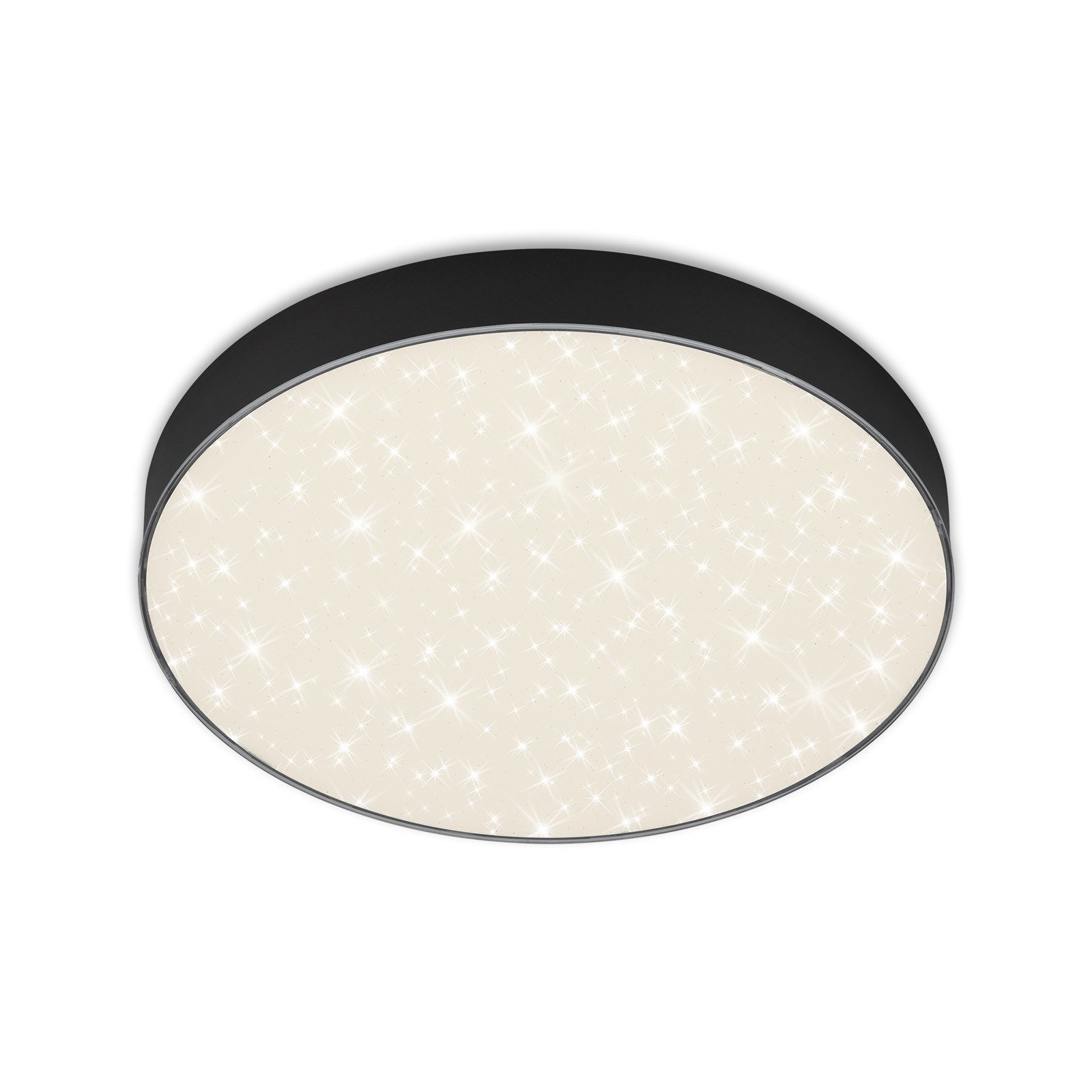 Briloner Leuchten Deckenleuchte LED Deckenleuchte Sternhimmeleffekt Wohnzimmerlampe Aufbauleuchte, 4000K, Wohnzimmer, Schlafzimmer, Schwarz, 28,7cm
