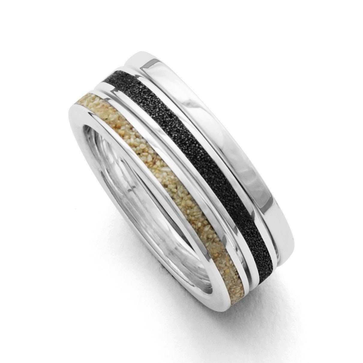 DUR Fingerring DUR Schmuck: Ring "Marina" mit Strandsand und Lavasand R4707