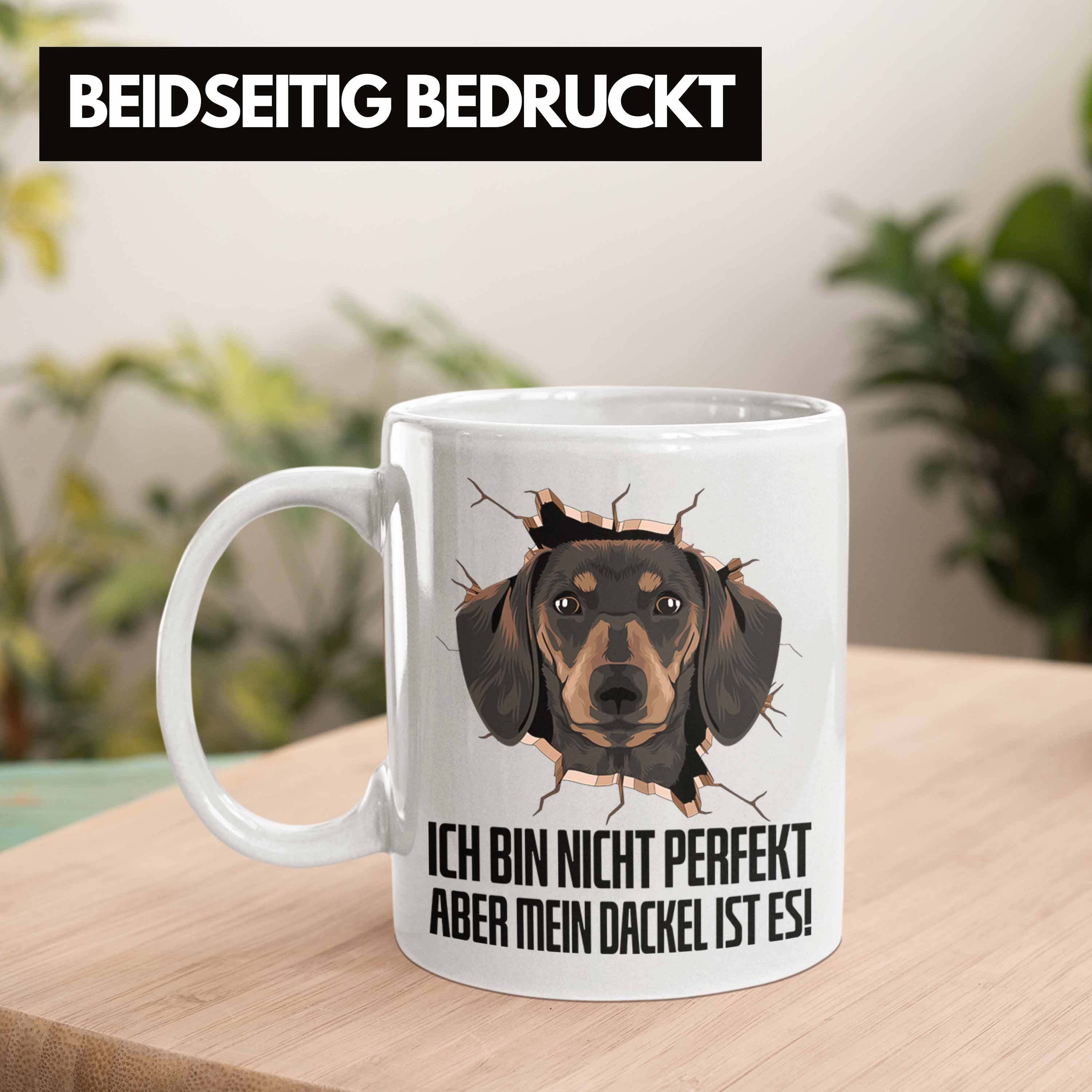 3D Dackel Geschenk für Trendation Kaffee-Becher Grafik Tasse Ich Weiss Dackelbesitzerin Tasse