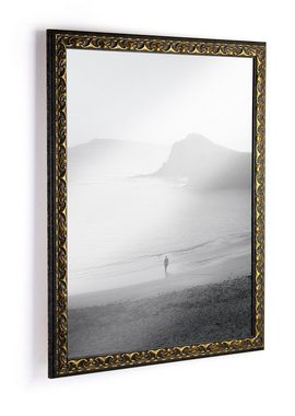 BIRAPA Einzelrahmen Bilderrahmen Mallorca, (1 Stück), 20x20 cm, Schwarz Gold, Holz
