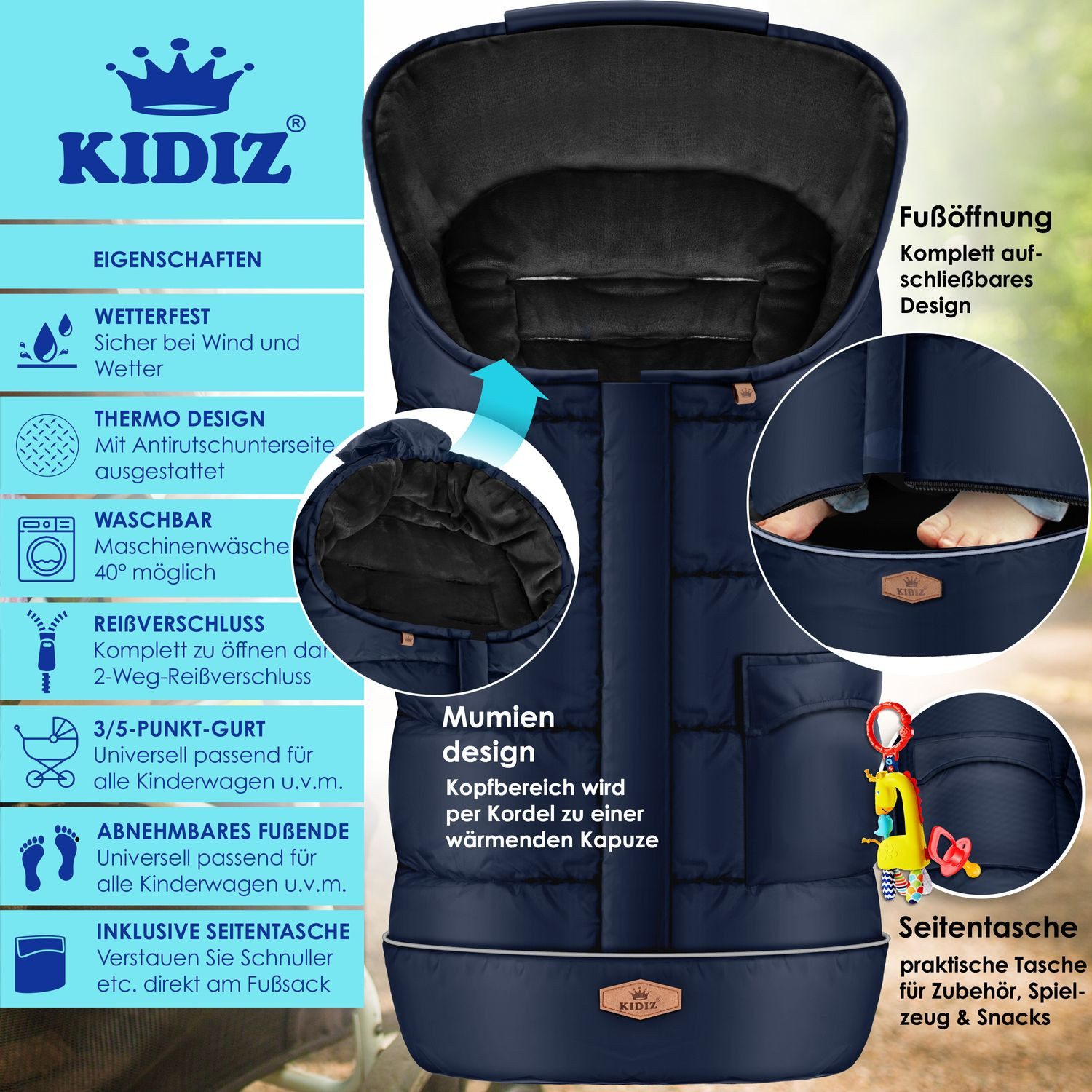 KIDIZ Babyschlafsack, Babyfußsack Baby Fußsack Winterfußsack günstig online kaufen