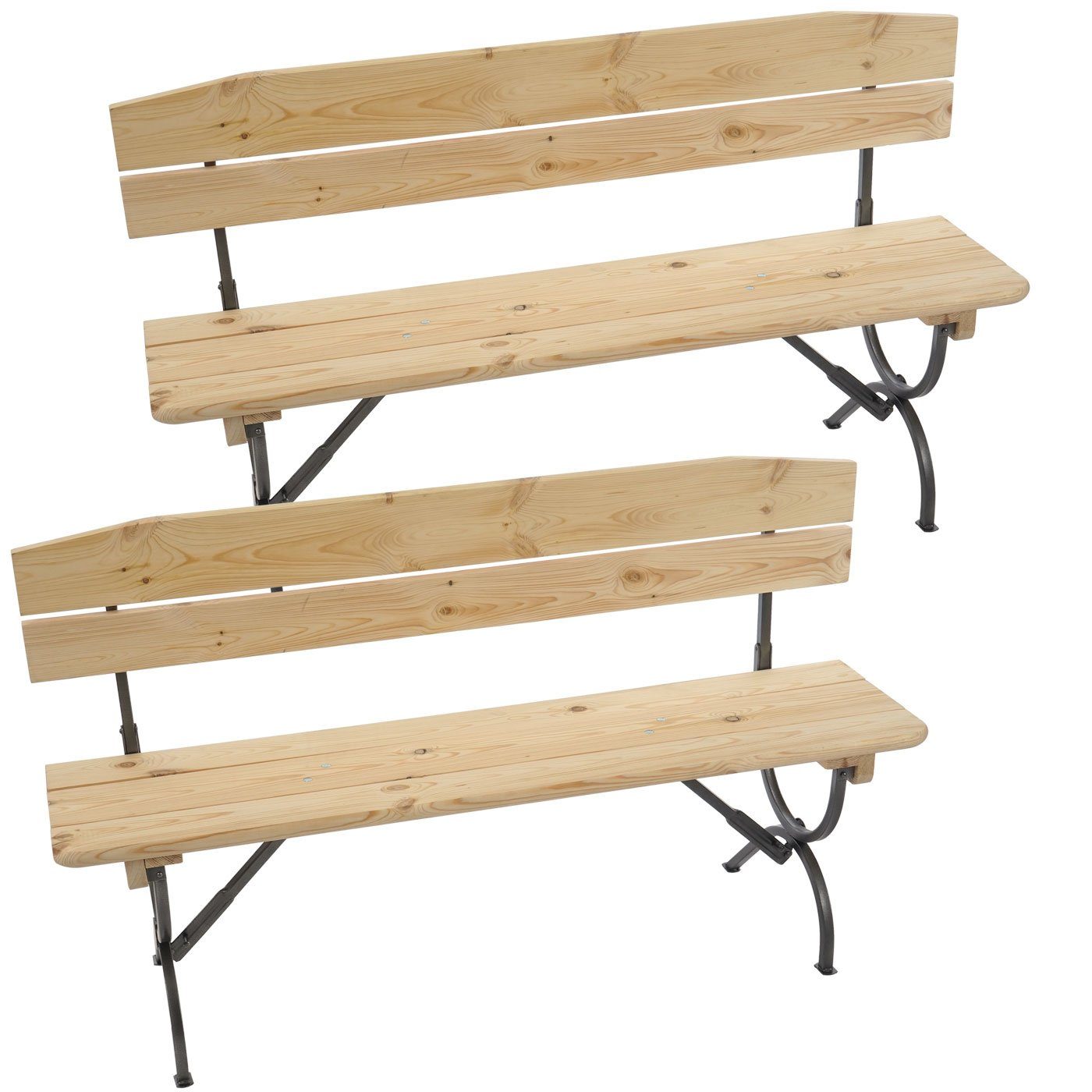 MCW Bank 2er-Set Graz, Kompakt zusammenklappbar, Mit Stapelleisten