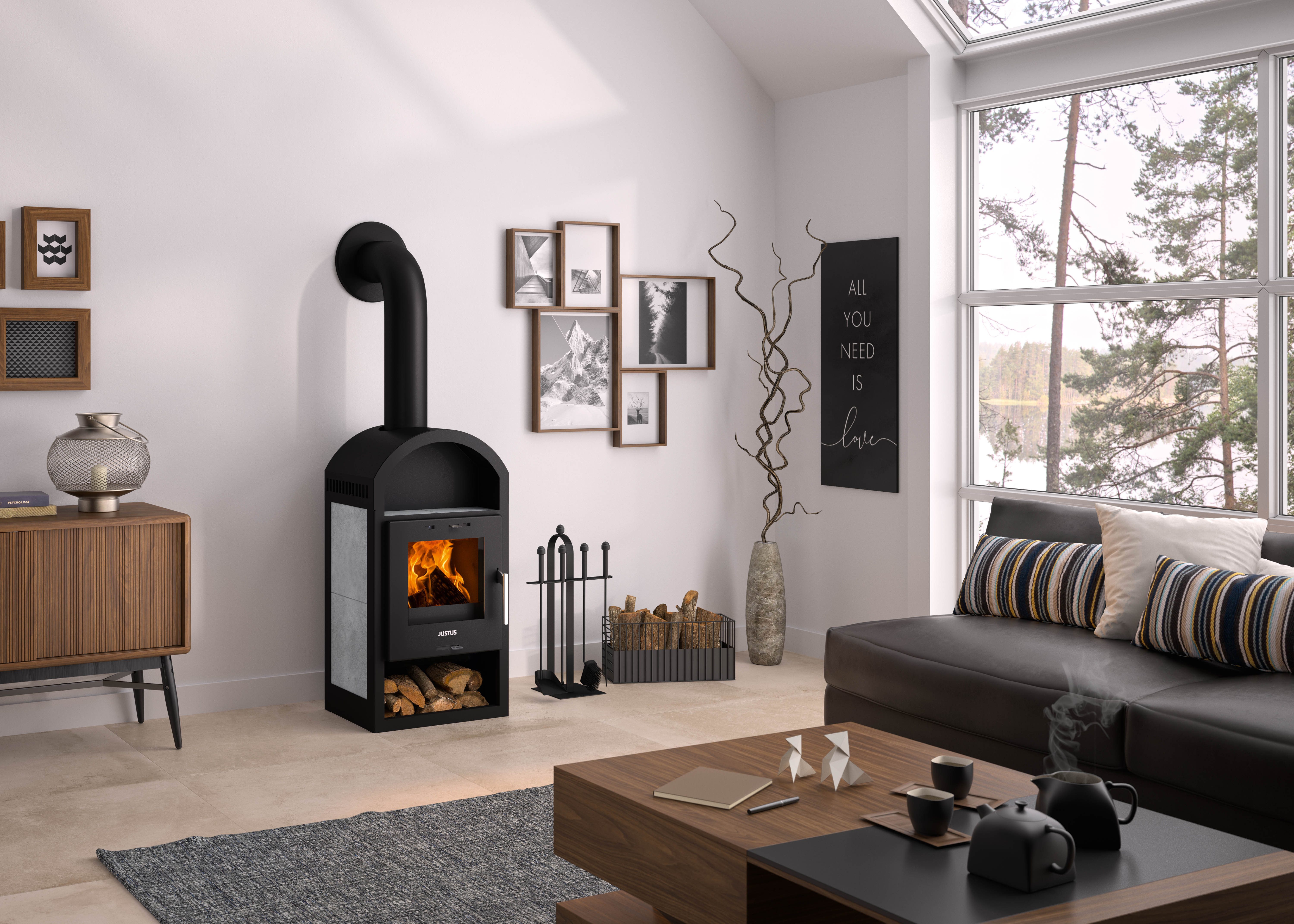 JUSTUS Kaminofen »Vegas« Specksteinkeramik, Korpus Stahl Schwarz, 6 kW, Zei günstig online kaufen