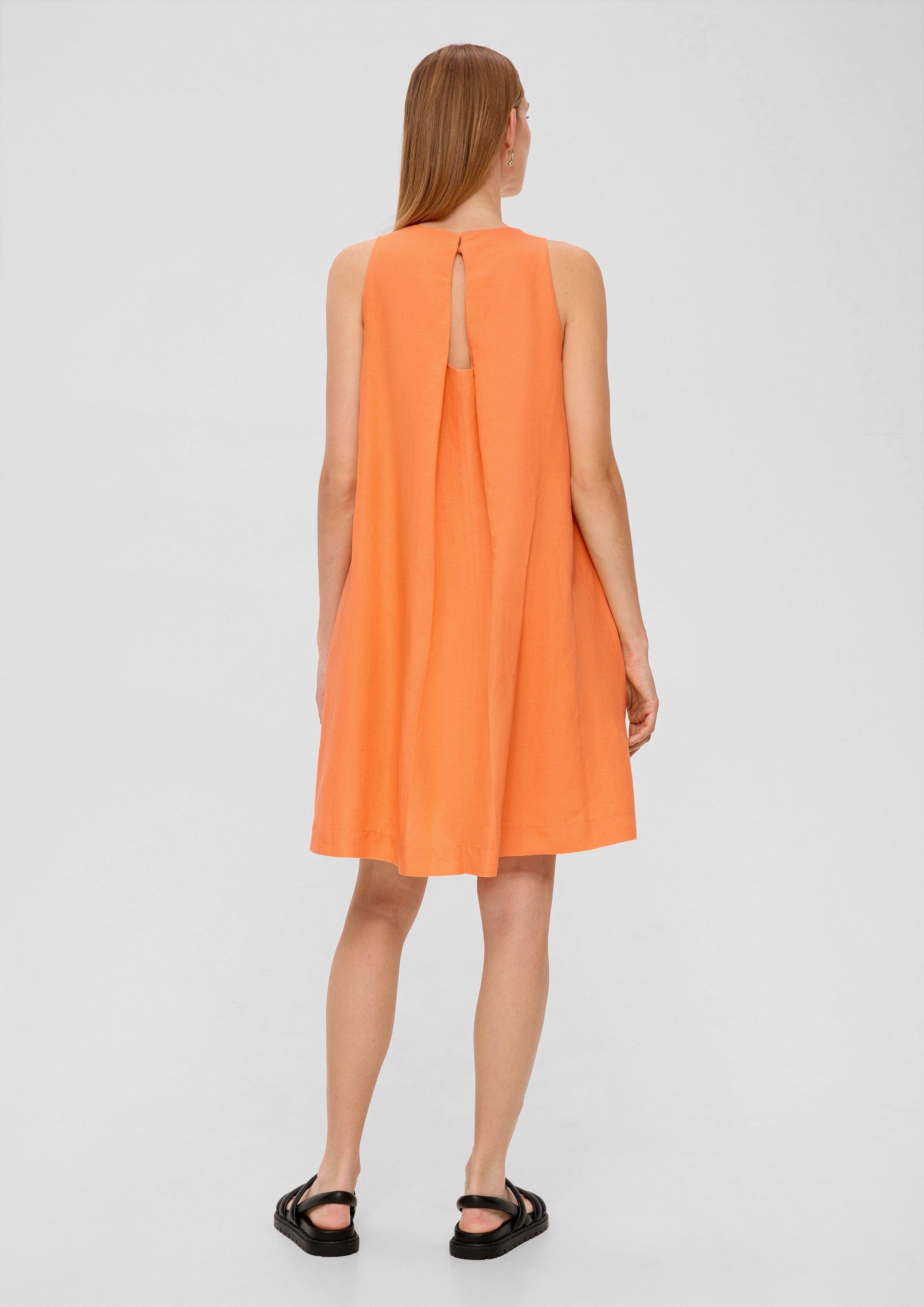 LABEL aus s.Oliver Leinen Viskose orange BLACK Kleid Minikleid und