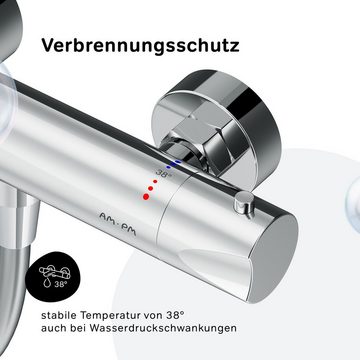 AM.PM Duschsystem Hit Duscharmatur Duscharmaturen Duschthermostat inkl. Handbrause, 1 Strahlart(en), Set, Mischbatterie, Antikalk-System