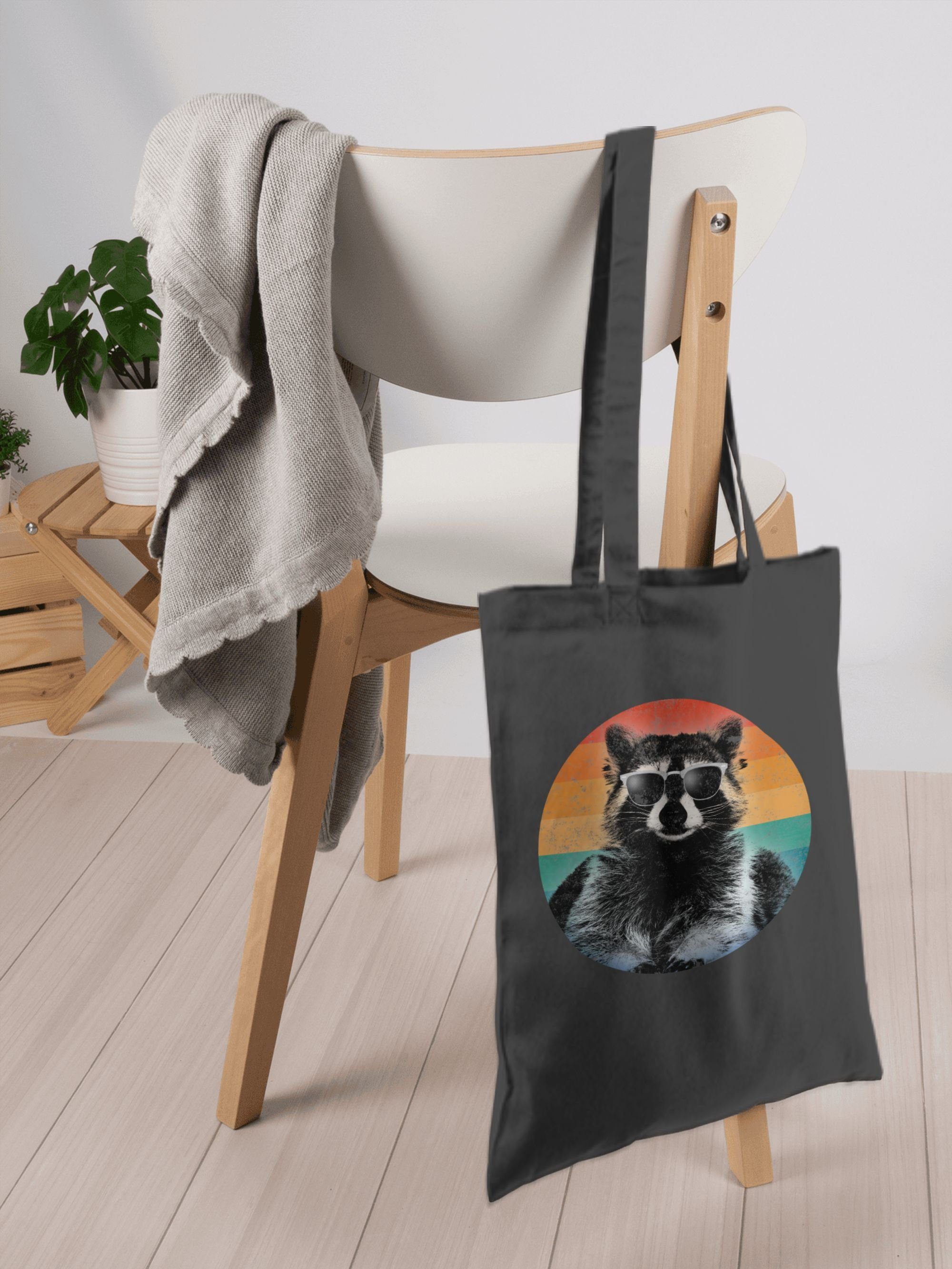 Shirtracer Umhängetasche Cooler Waschbär Raccoon, Vintage Retro