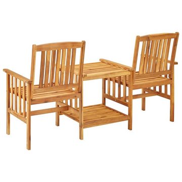 vidaXL Gartenlounge-Set Gartenstühle mit Teetisch 159x61x92 cm Massivholz Akazie, (2-tlg)