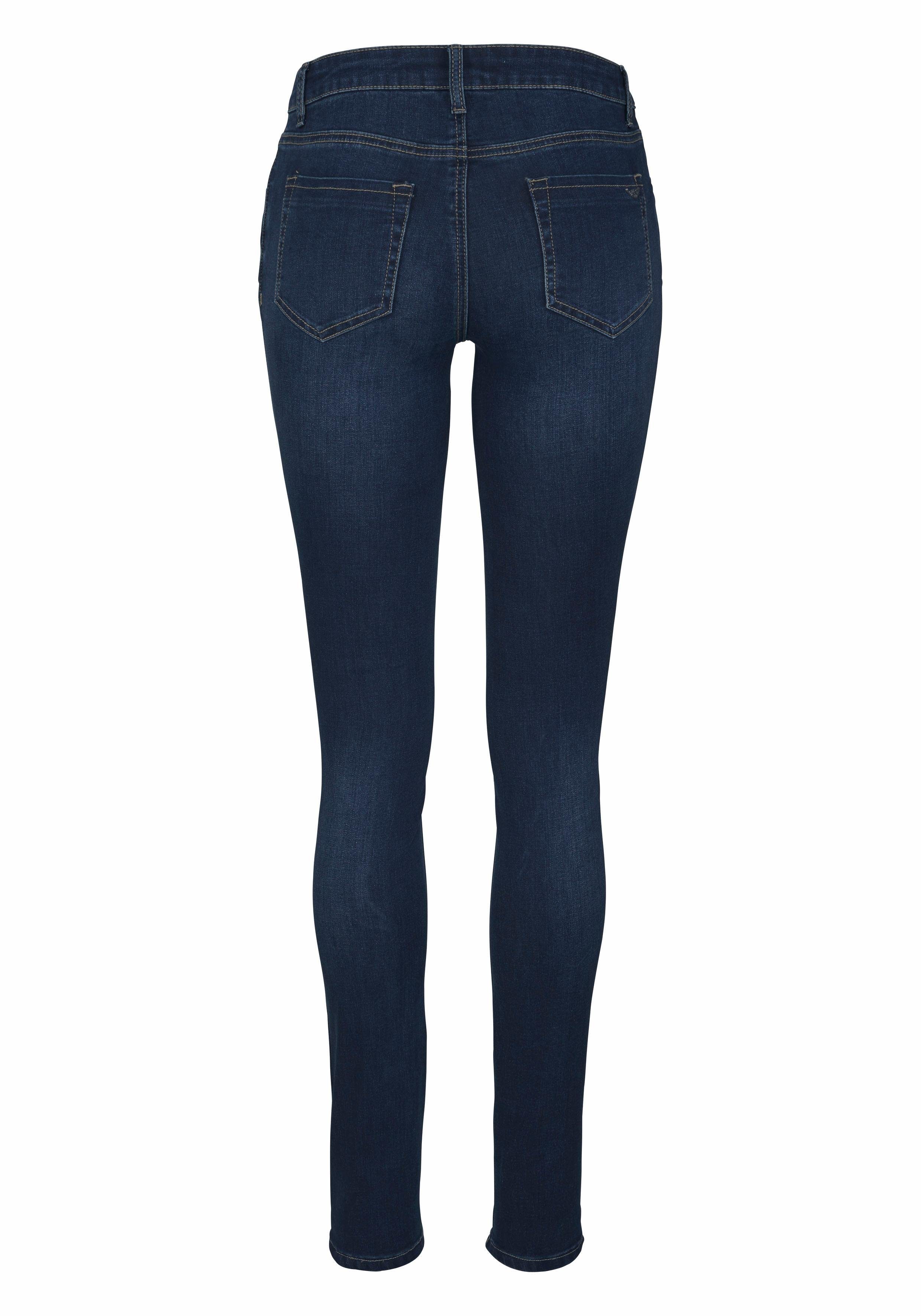 Arizona Skinny-fit-Jeans Waist Mid Ultra-Stretch dark-blue-used