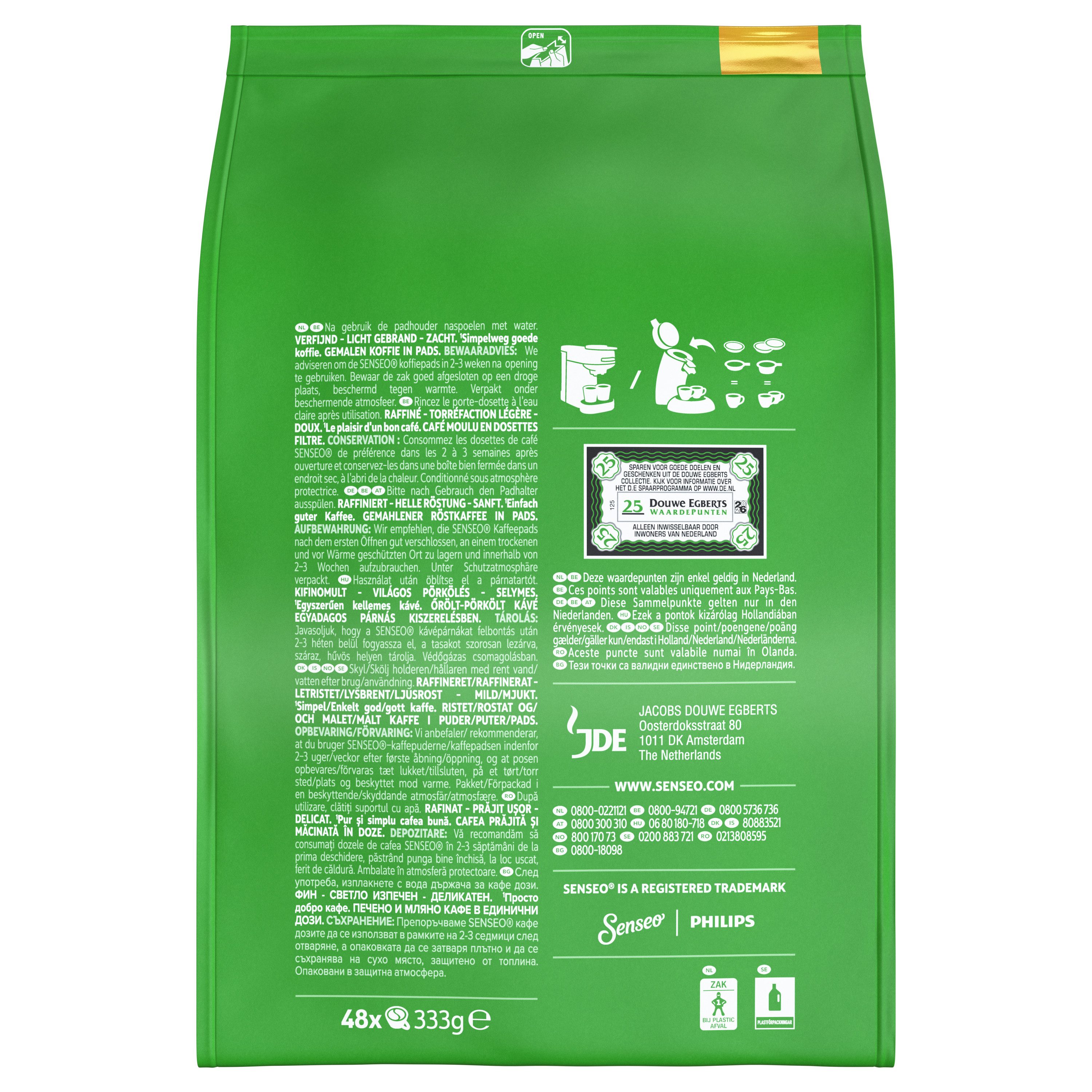 Senseo Kaffee Pads Mild Senseopads milde Röstung 10 x 48 = 480 Kaffeepads, (Packung, 10er Pack) – Bild 3 von 3