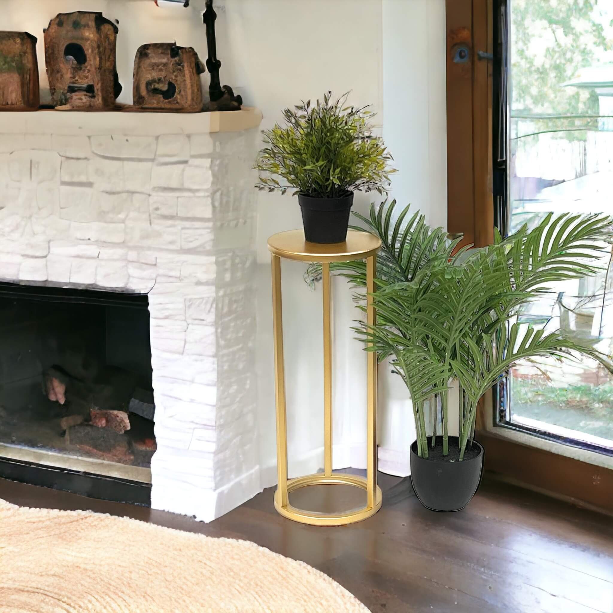 DanDiBo Blumenhocker Metall Gold Rund 50-70 cm Blumenständer 96510