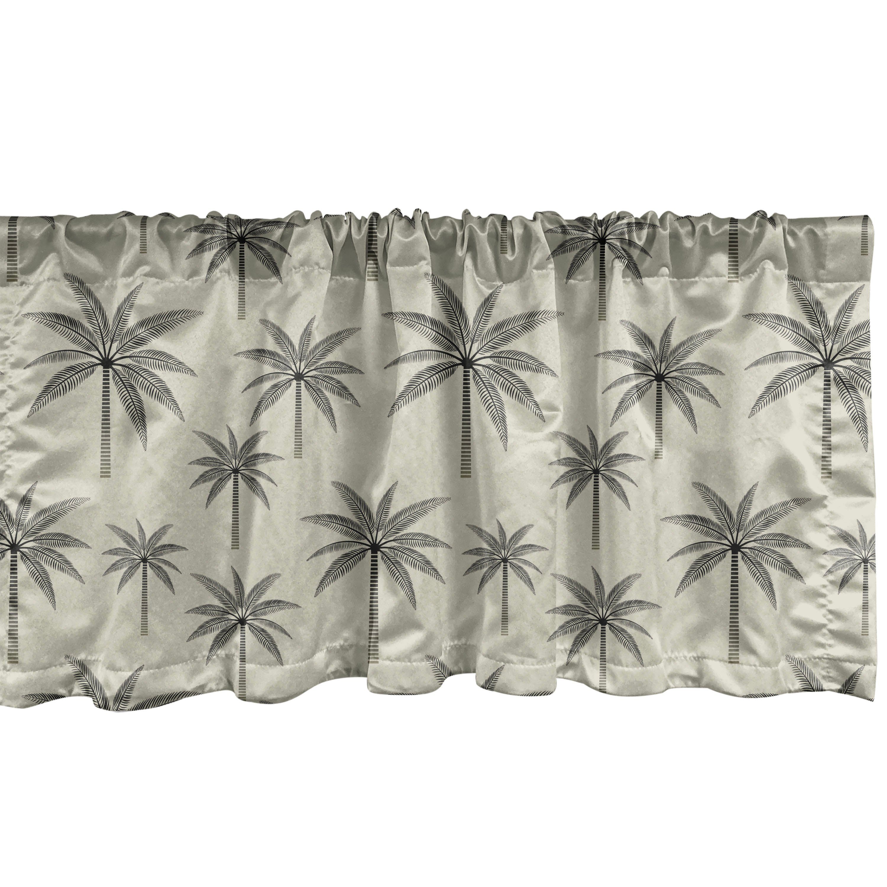 Schlafzimmer Microfaser, Dekor Abakuhaus, Vintage mit Volant für Palme Küche tropische Scheibengardine Vorhang Stangentasche,