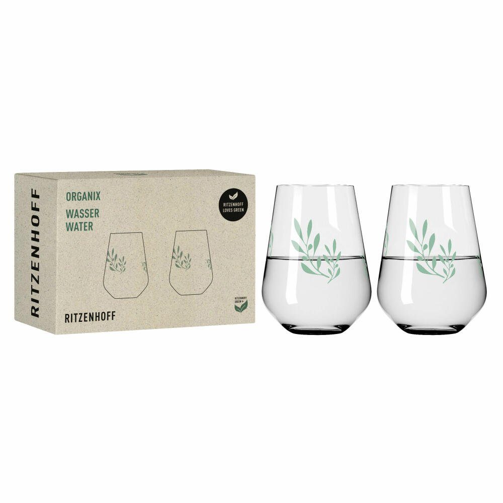 Ritzenhoff Скло-Set Wasserglas 2er-Set Organix 001, Kristallglas, Made in Germany