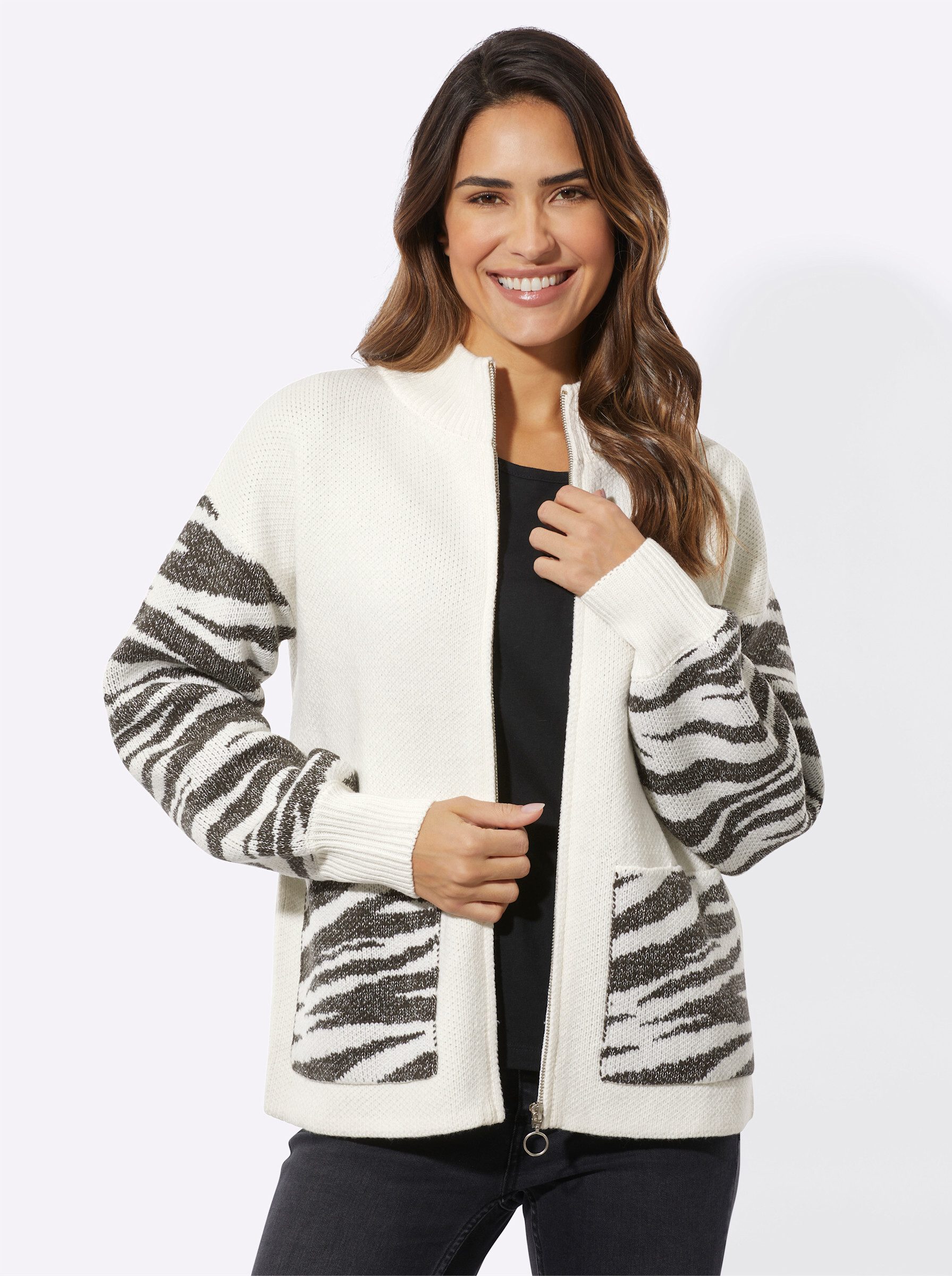 Sieh an! Strickjacke Jacquardstrickjacke günstig online kaufen