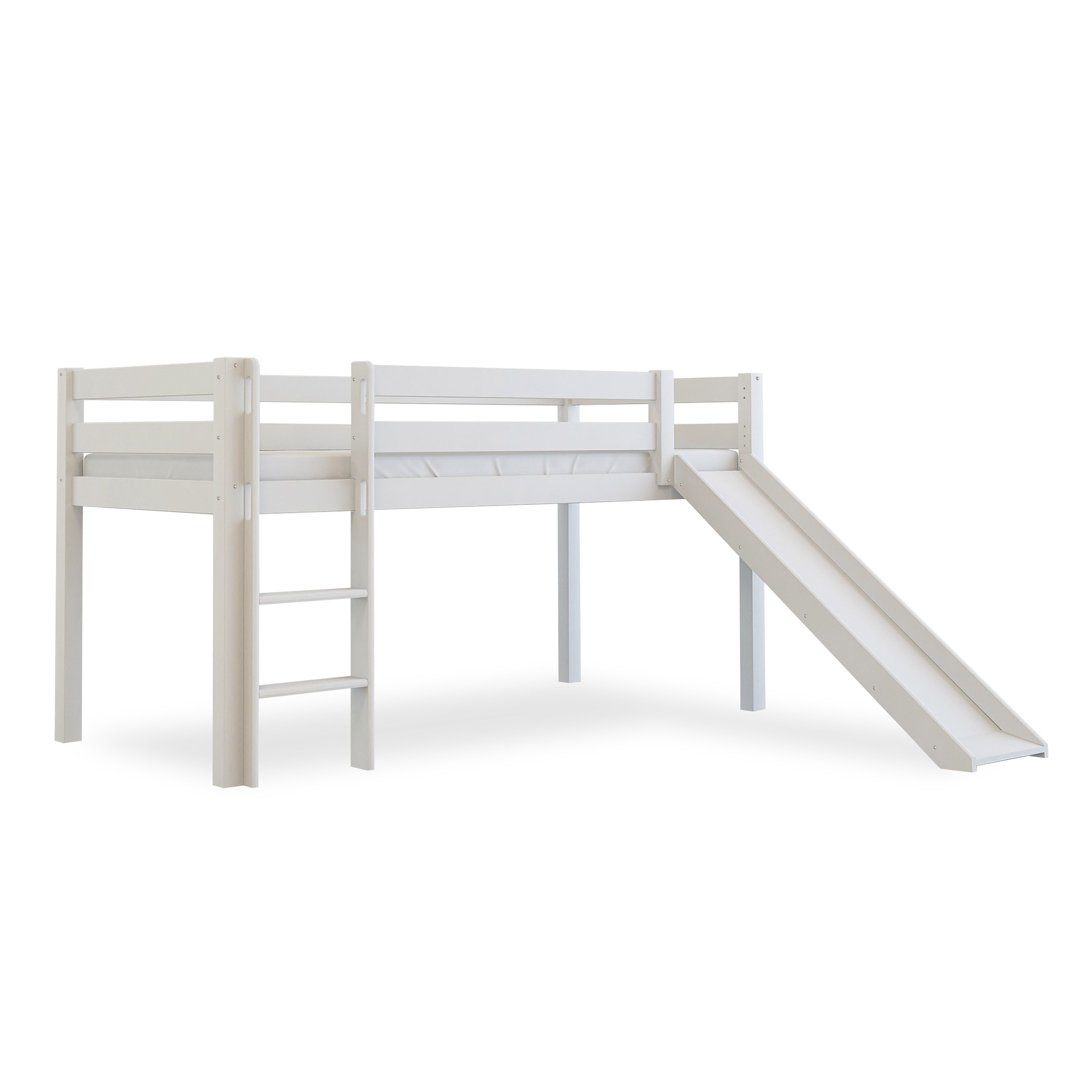 Betten-ABC Etagenbett Bubema Sam – Kinder Hochbett, Buche massiv, mit oder ohne Rutsche