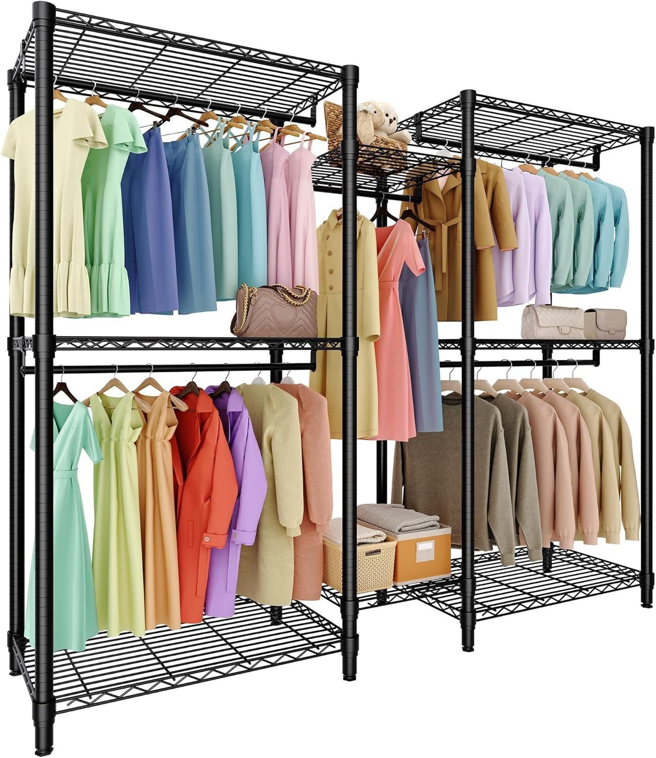 GarveeMore Kleiderständer Schwerlast Garderobenständer 850kg Tragkraft Kleiderschrank Organizer