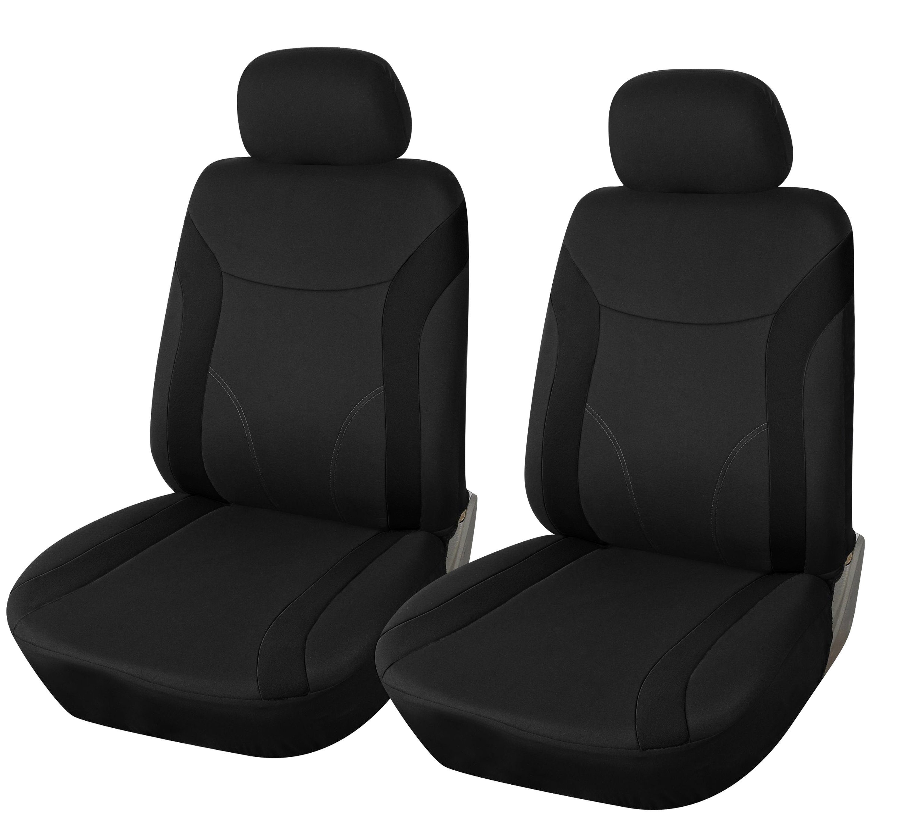 Upgrade4cars Autositzbezug Auto-Sitzbezüge Vordersitze, 4-teilig, Auto-Schonbezüge Set für Fahrersitz & Beifahrer Schwarz
