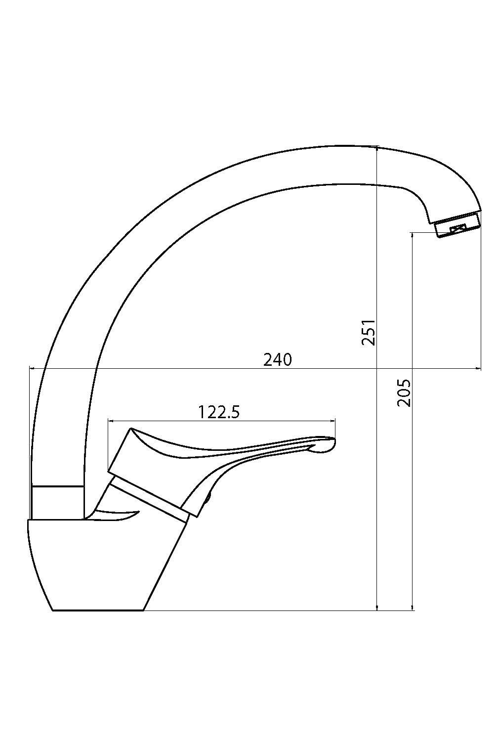 Schütte Spültischarmatur Attica 360° schwenkbarer Wasserhahn, Mischbatterie, Chrom, Hochdruck – Bild 4 von 4