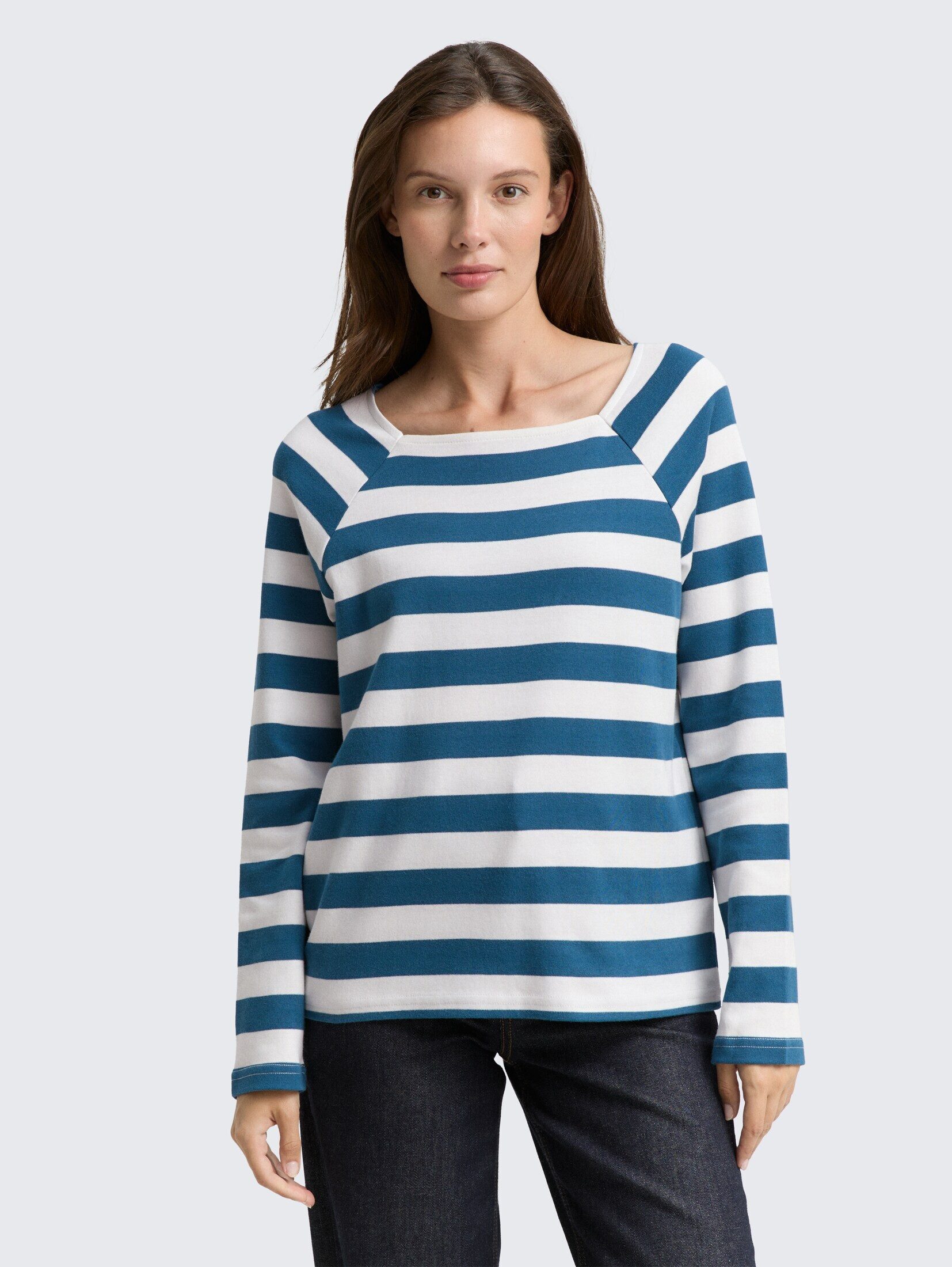 TOM TAILOR Langarmshirt Langarmshirt mit Streifenmuster günstig online kaufen