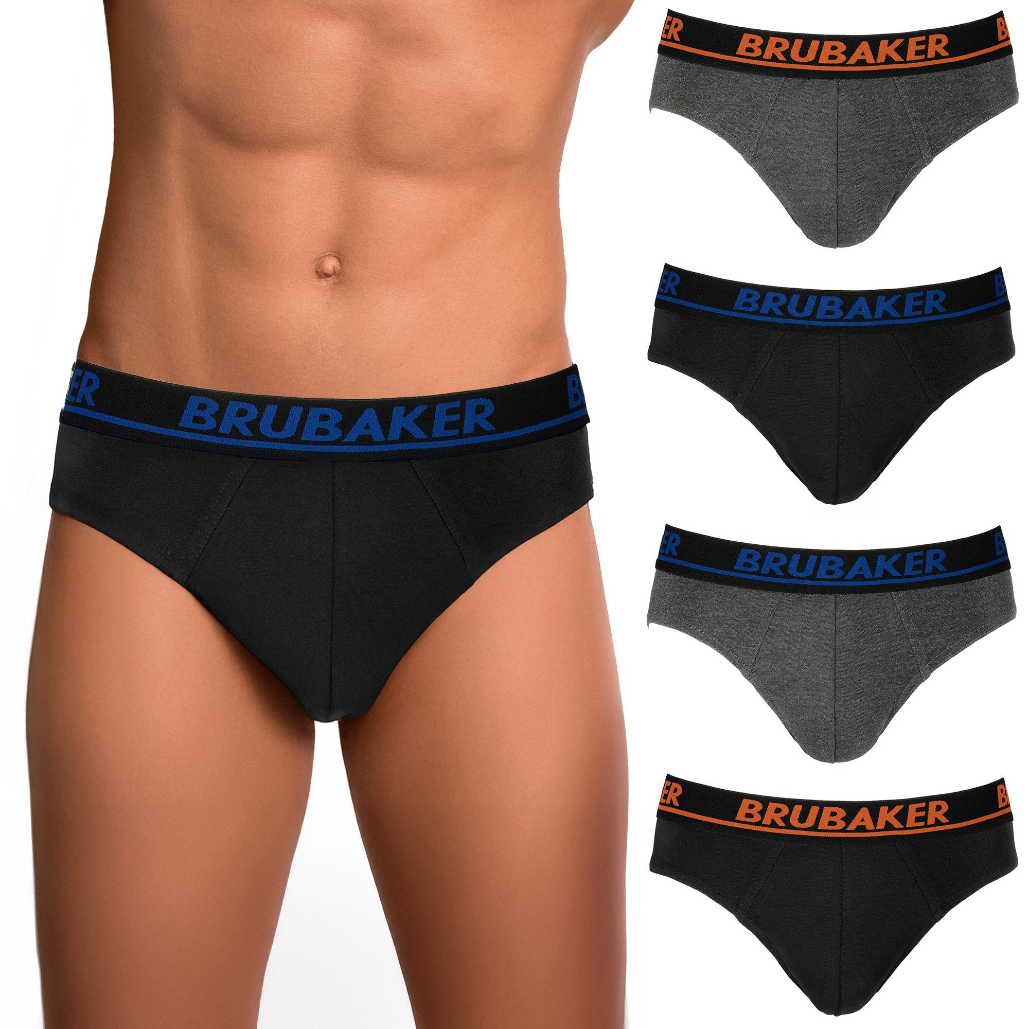 Schwarz/Anthrazit mit Logo Blau/Orange