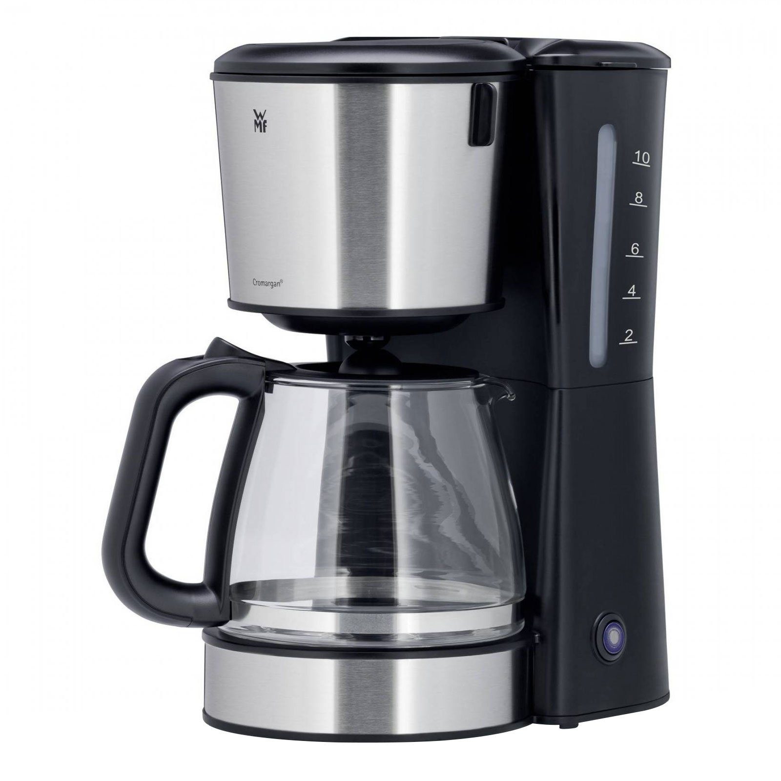 WMF Filterkaffeemaschine Bueno Pro (10 Tassen, Cromargan, Glaskanne,  Schwenkfilter, 1x4, Abschalt-Automatik, Warmhalte-Platte,  Wasserstands-Anzeige)