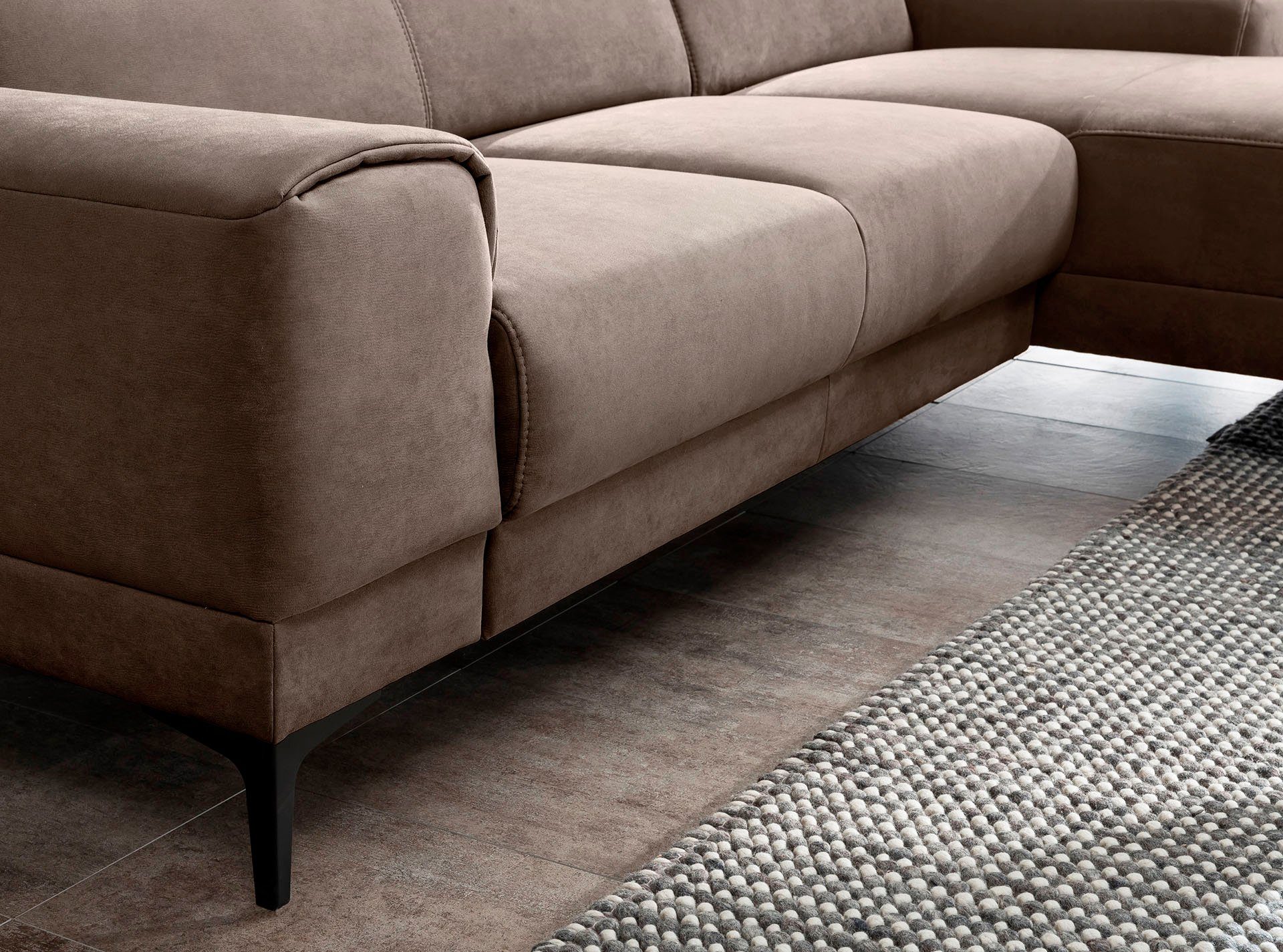 sofa 3 fashion - im stellbar frei Kopfstützen, wahlweise Ophelia, Raum Ecksofa Sitztiefenverstellung, exxpo