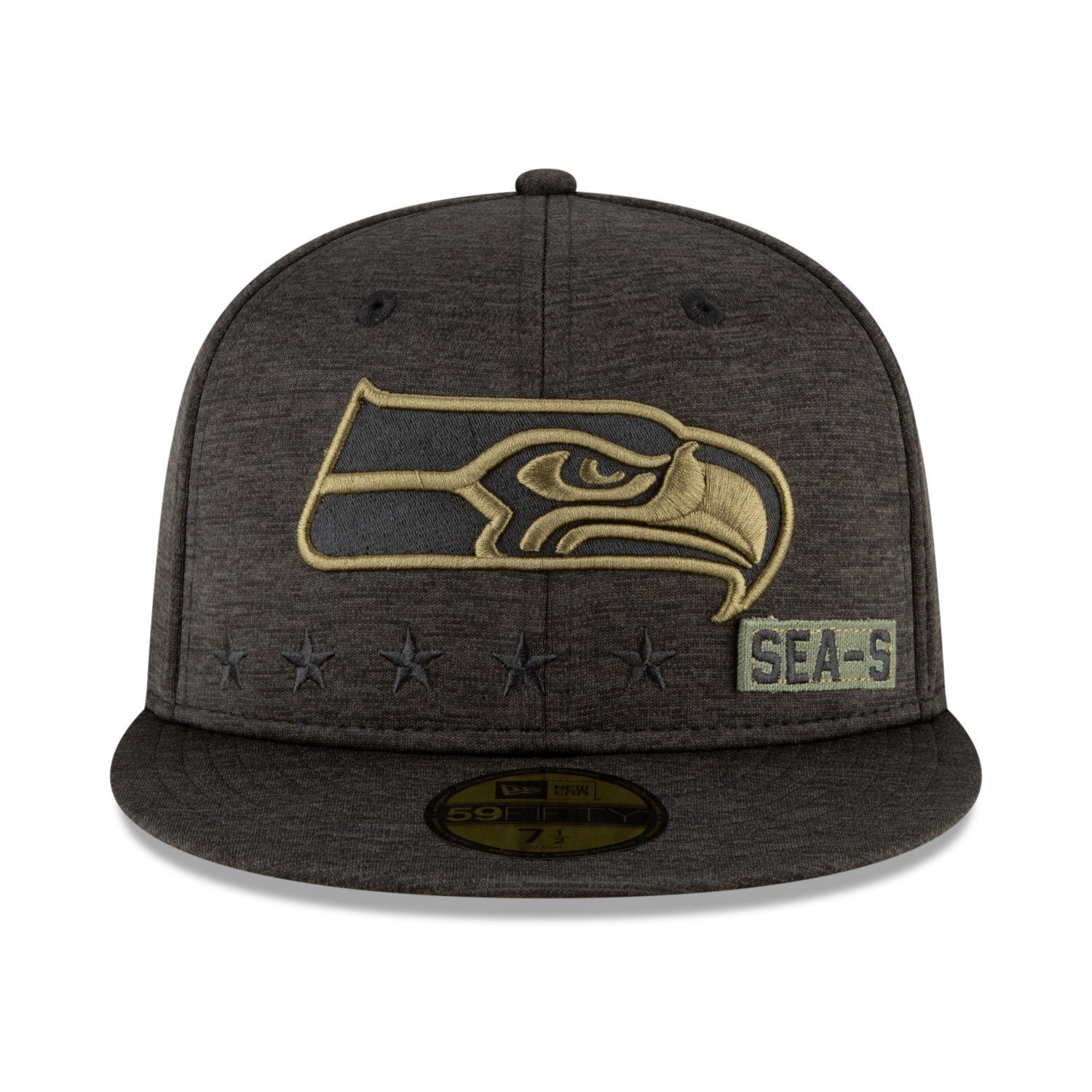 Service to New 2020 Seahawks Era Fitted Seattle Cap 59FIFTY Salute NFL