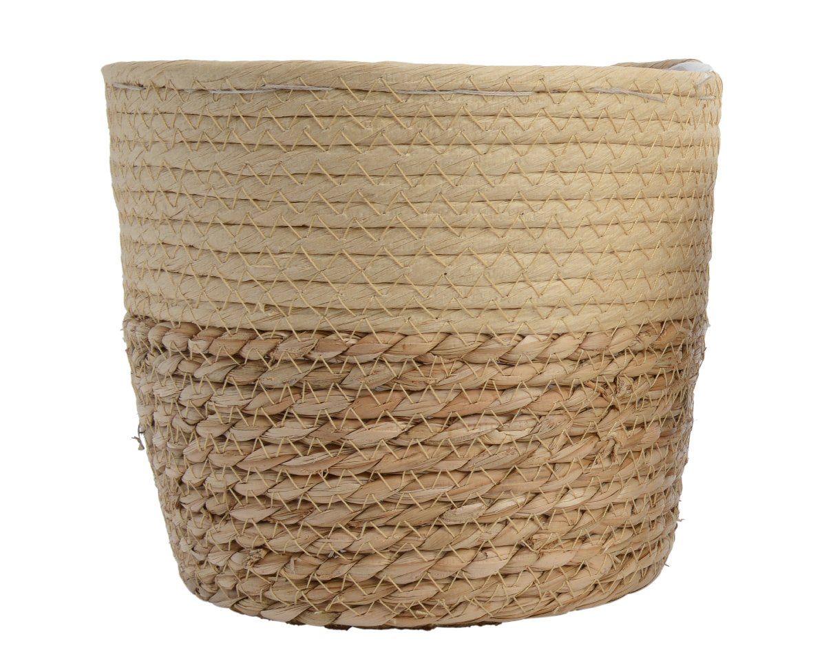 Kaemingk Blumentopf, Seegras Blumentopf geflochten 13-15-17cm braun / beige 3er Set