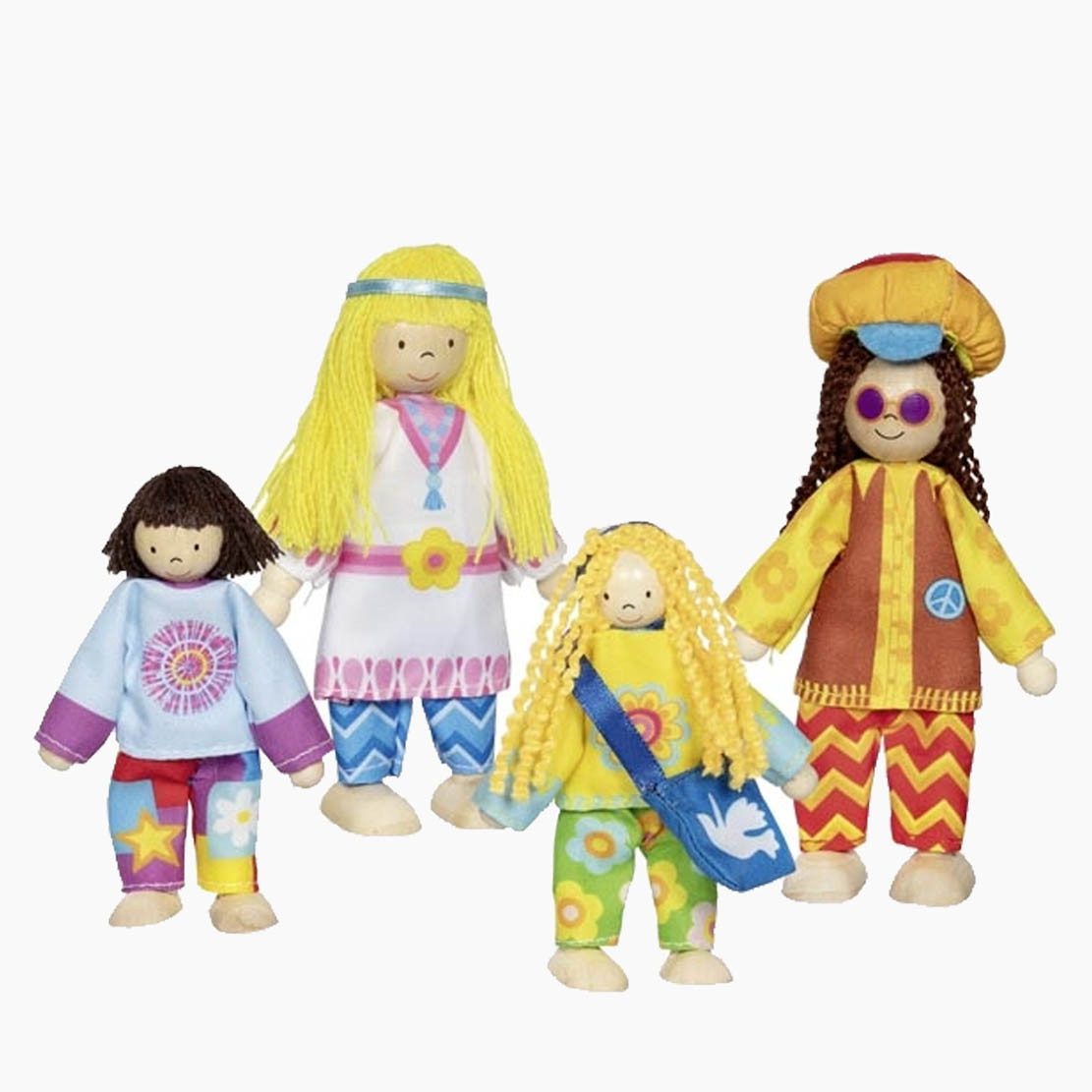 goki Biegepuppe Biegepuppen Familie Love und Harmony (set, 4-tlg., packung), vier voll bewegliche Biegepuppen