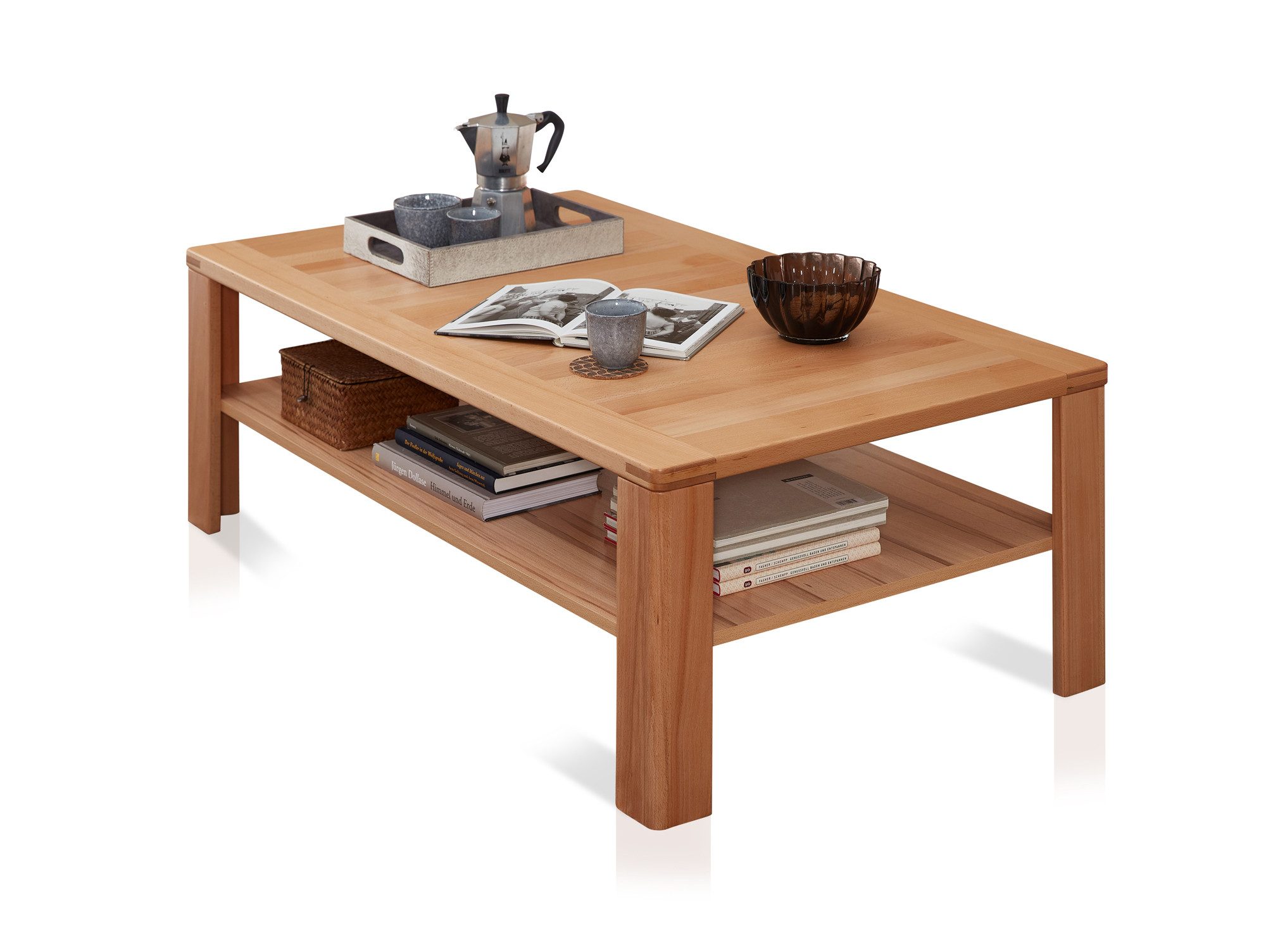 Moebel-Eins Couchtisch, NESTOR ONE Couchtisch, Material Teilmassiv, Kernbuche lackiert