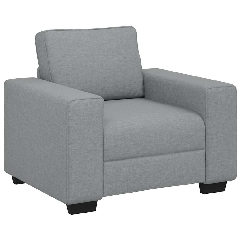 vidaXL Sofa 3-tlg. Sofagarnitur mit Kissen Hellgrau Stoff, 1 Teile günstig online kaufen