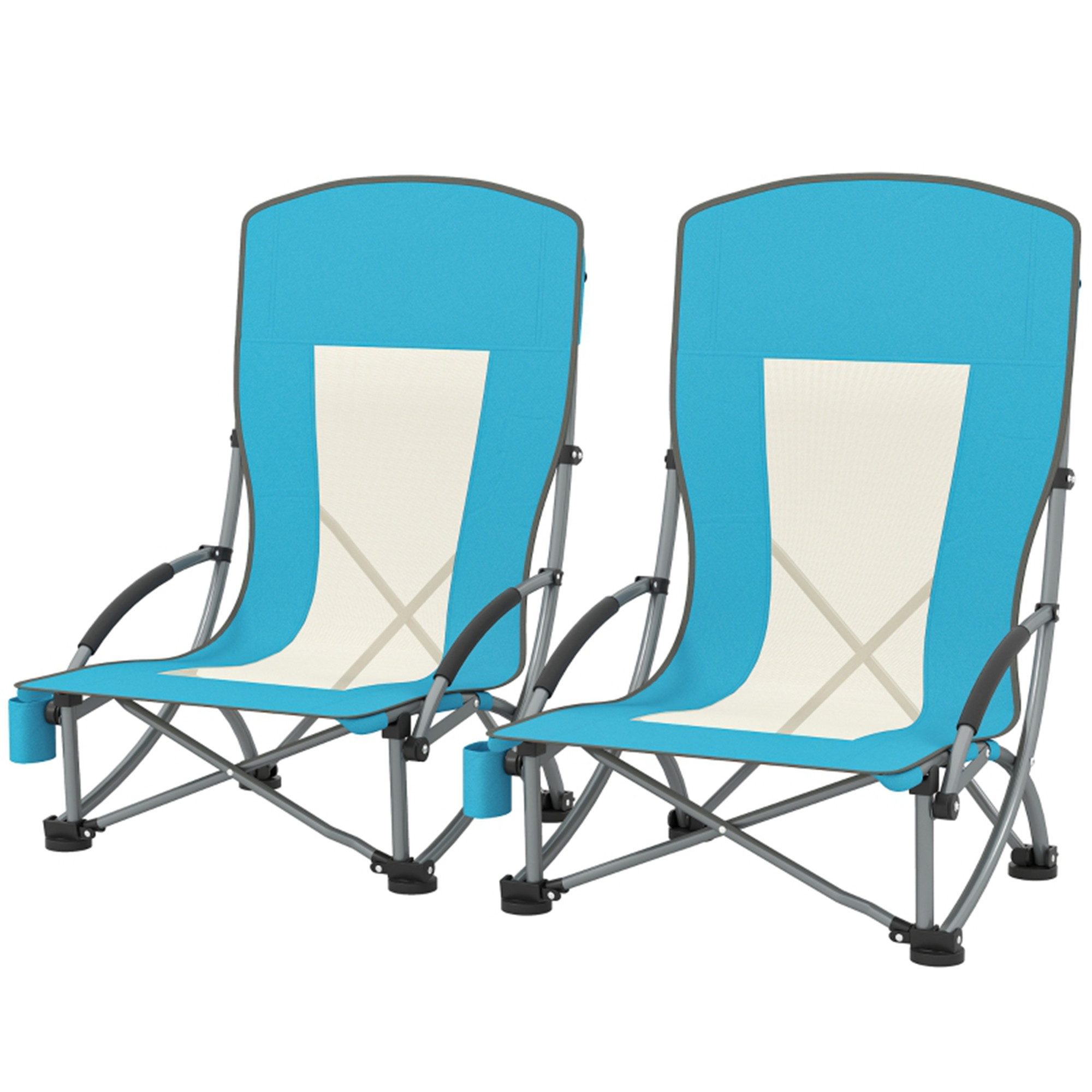 Campingstuhl 2er Set Campingstühle klappbar Campingstuhl mit Getränkehalter
