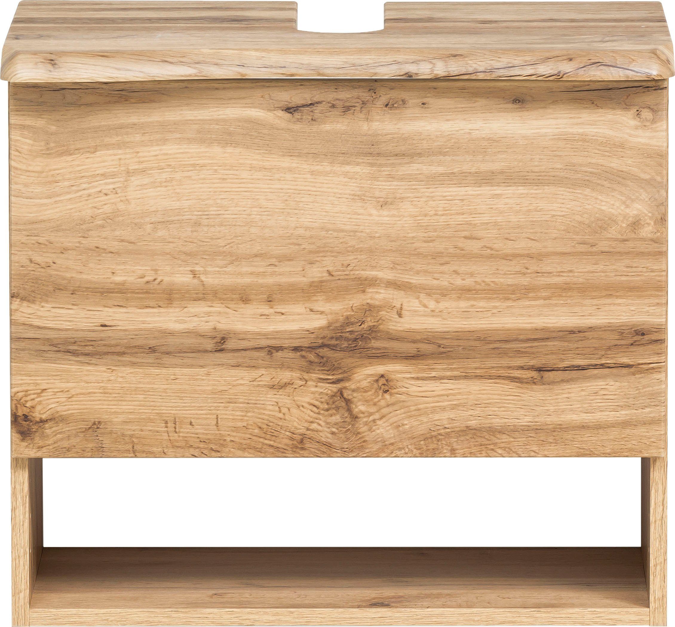 welltime Waschbeckenunterschrank Stubach Bad Schrank, Abdeckplatte mit Baumkante, Breite 60 cm – Bild 3 von 5