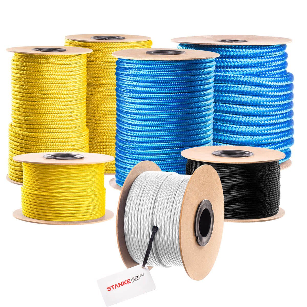 STANKE Polypropylenseil 2mm - 1m Weiß Tomaten Schnur, Campingleine Seil, Wetterfeste Schnur für Drachen, UV-beständig Outdoor Seil