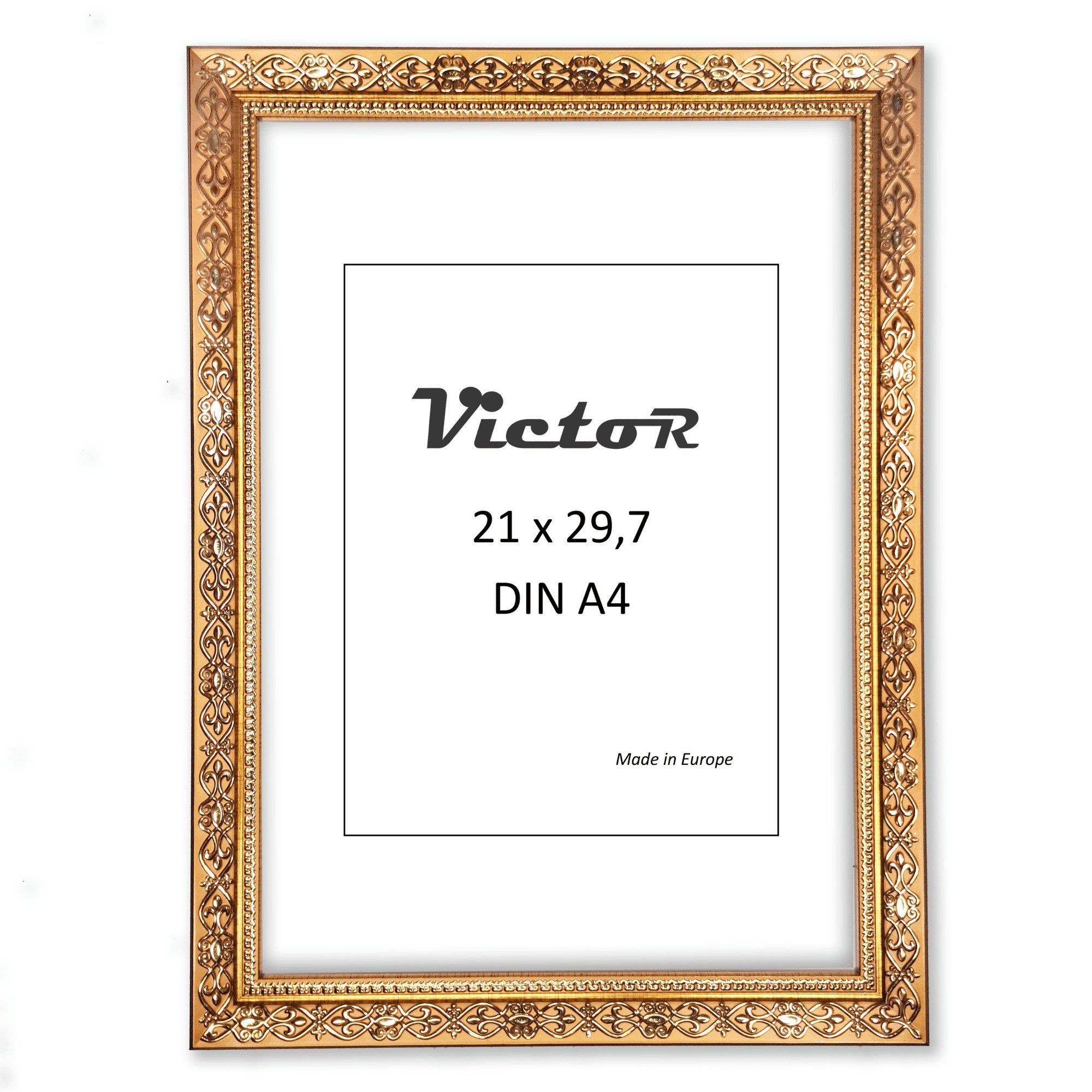 Victor (Zenith) Bilderrahmen Vermeer, Bilderrahmen 21x30 cm Gold A4, Bilder günstig online kaufen