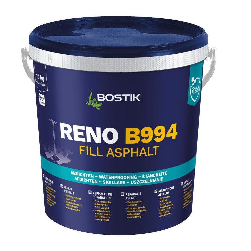 BOSTIK Mörtel Bostik Reno B994 Fill Asphalt 10kg Eimer Reparaturasphalt Kaltasphalt, gebrauchsfertig