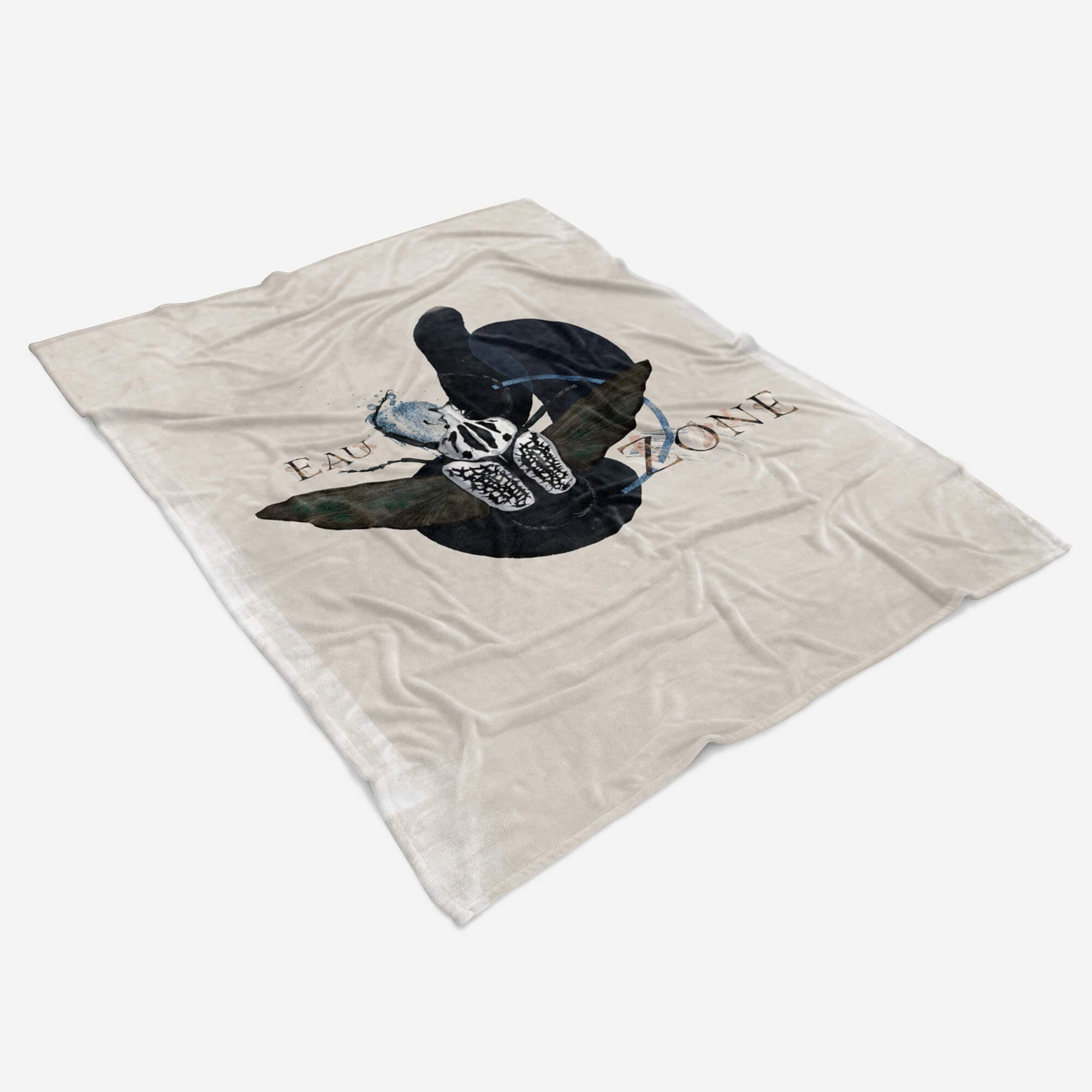 Kuscheldecke Käfer Motiv, Art Handtücher Kunstvoll Sinus Baumwolle-Polyester-Mix (1-St), Strandhandtuch Saunatuch Handtuch Handtuch