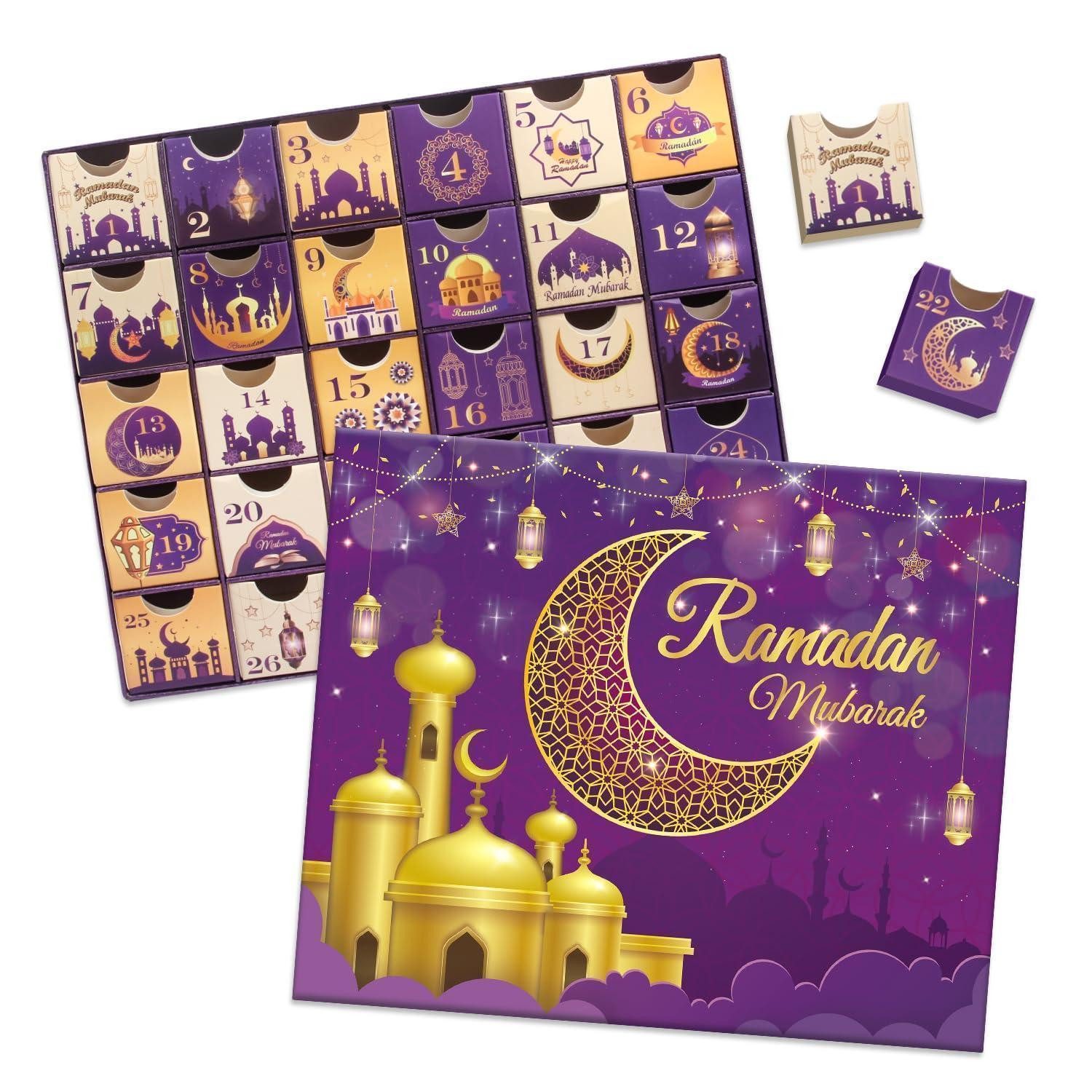 LuxusKollektion befüllbarer Adventskalender Ramadan Adventskalender 30 Boxen Lila