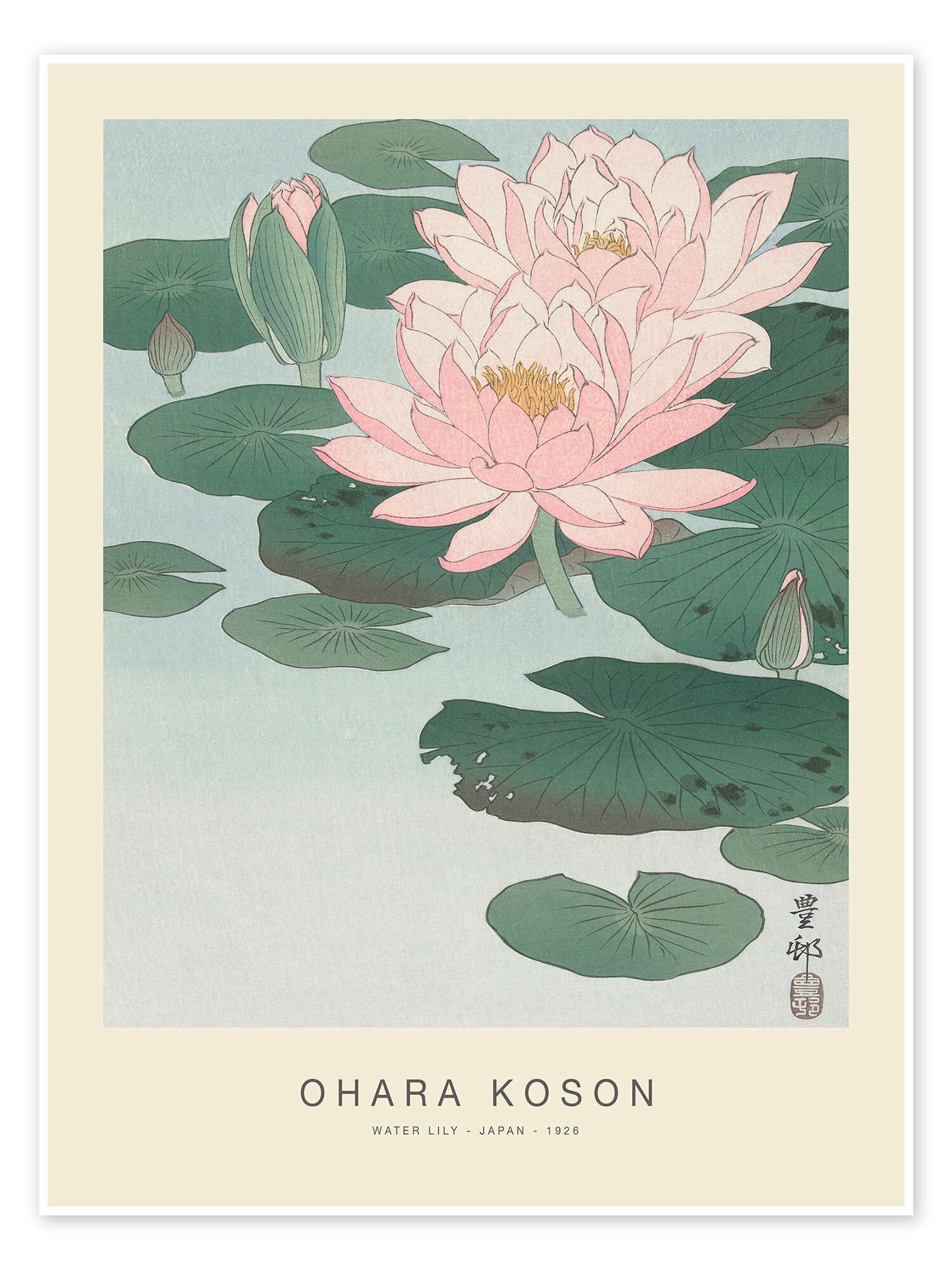 Posterlounge Wandbild Seerose, 1926, Ohara Koson, erhältlich als Poster, Leinwandbild, Wandsticker oder Acrylglasbild
