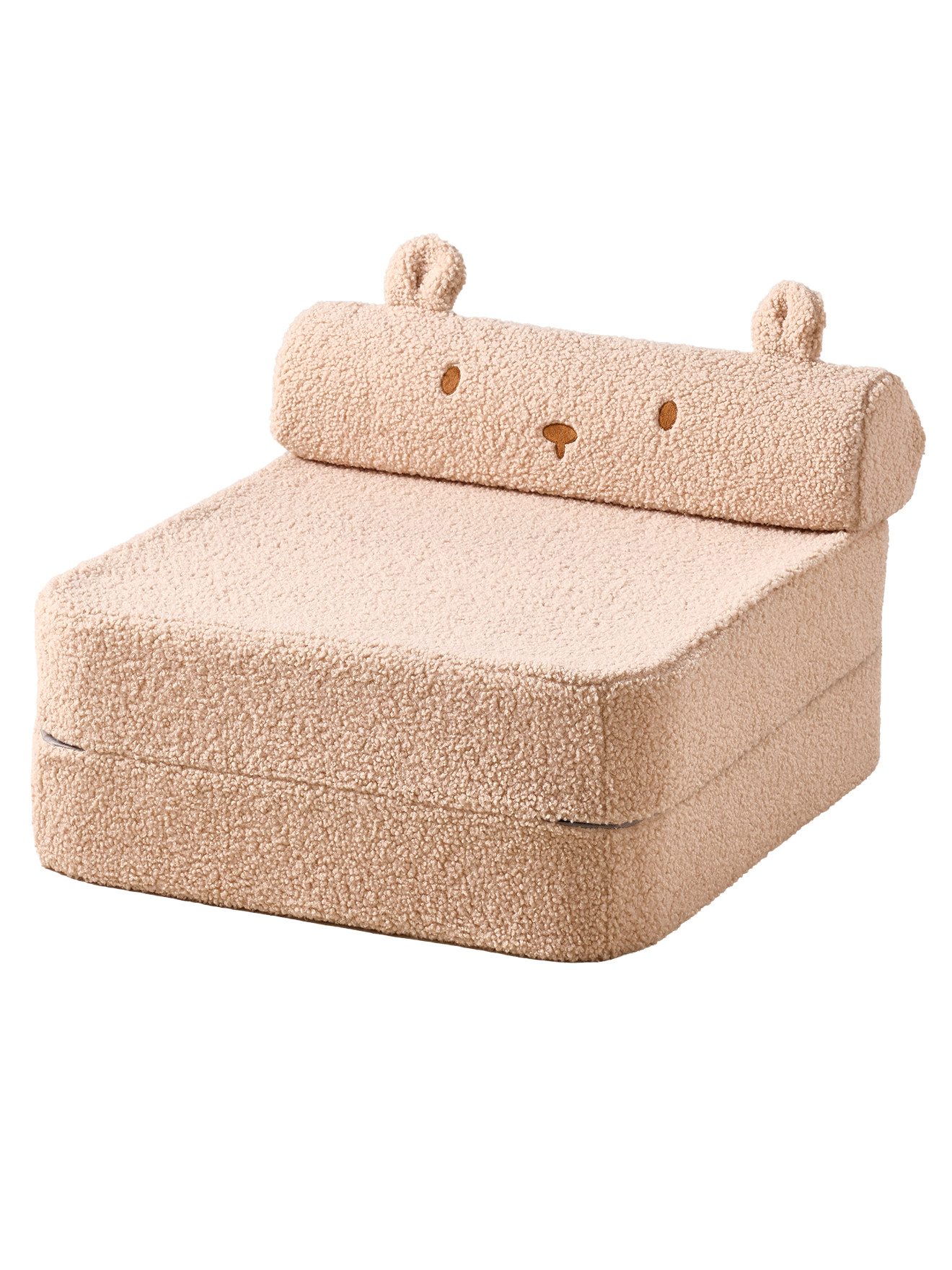vertbaudet Sitzsack Kindersessel TEDDY ausklappbar, Teddyfleece