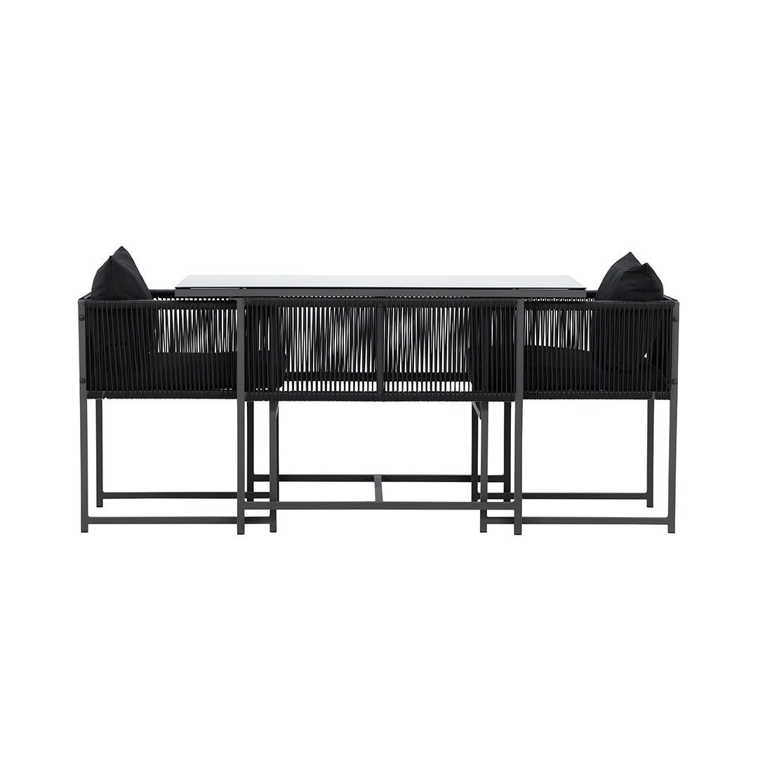 ebuy24 Bistrotisch Noto Café-Set 1 Esstisch, 2 Stühle schwarz. (3-St)