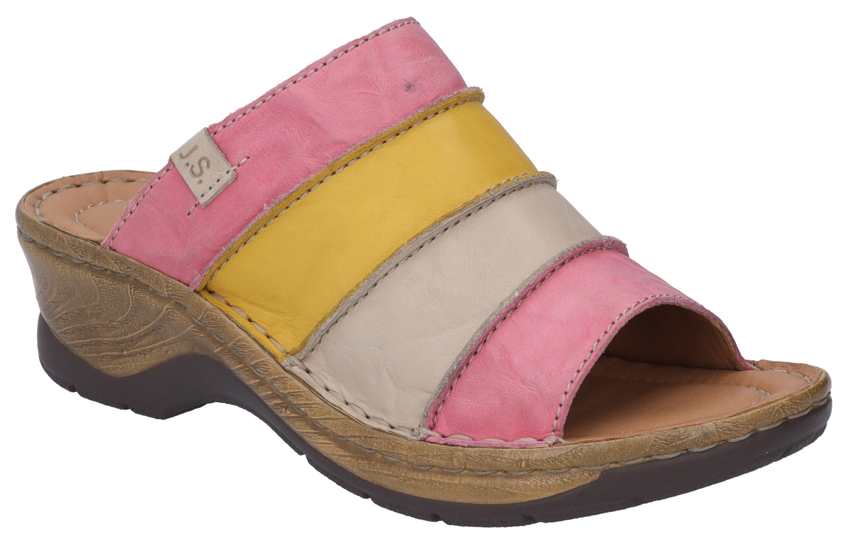 Josef Seibel Catalonia Pantolette in schöner Farbkombi pink-multi