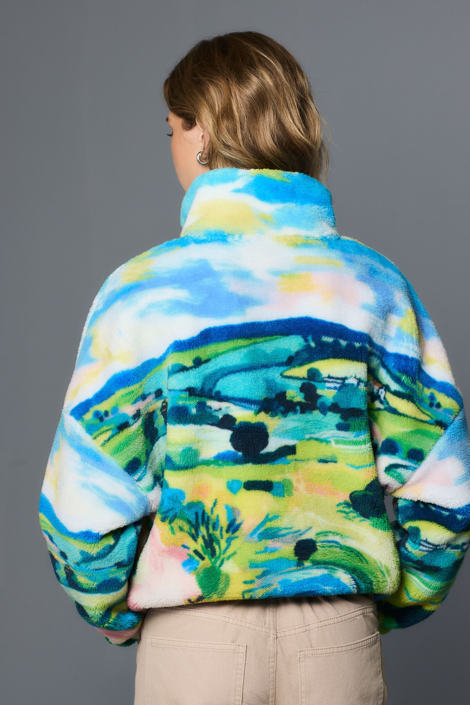 Next Fleecejacke Teddyborg-Jacke mit halbem Reißverschluss (1-St) günstig online kaufen