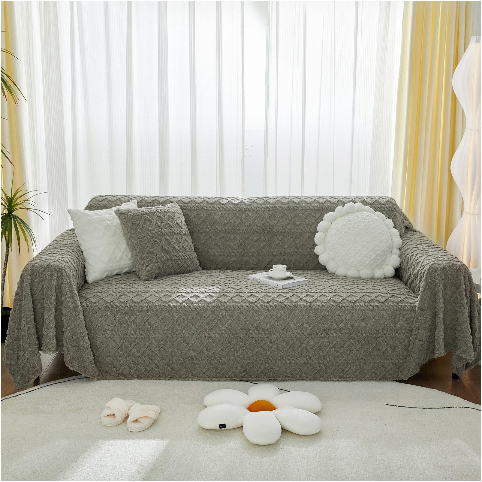 Jibenhome Sofabezug Weiche Flauschige Sofaüberwurf Decke, günstig online kaufen
