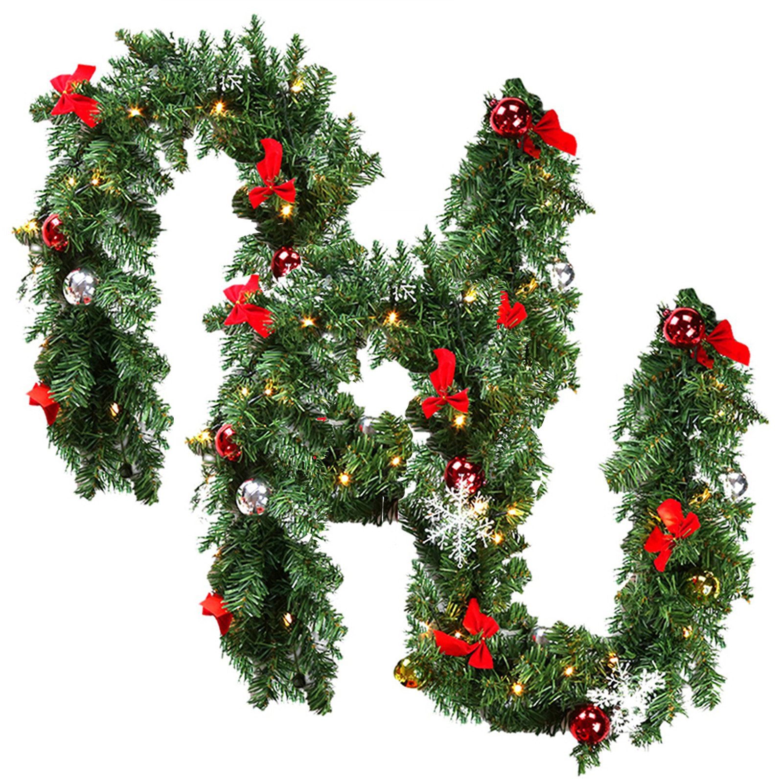 Kunstgirlande Christbaumschmuck 2x Weihnachtsgirlande 5m Tannengirlande 100 günstig online kaufen